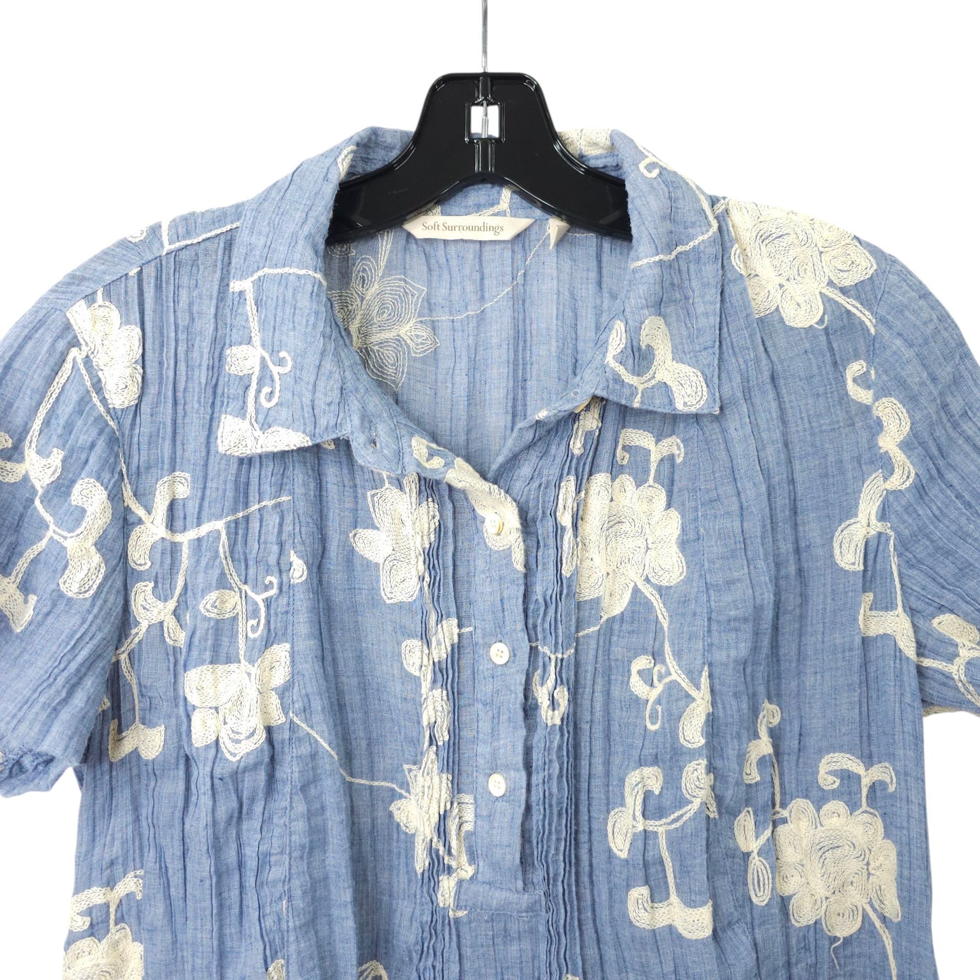 Soft Surroundings Soft Surroundings Pleated Floral Top Womens XS Embroidered Size XS / US 0-2 / IT 36-38 - 9 Thumbnail