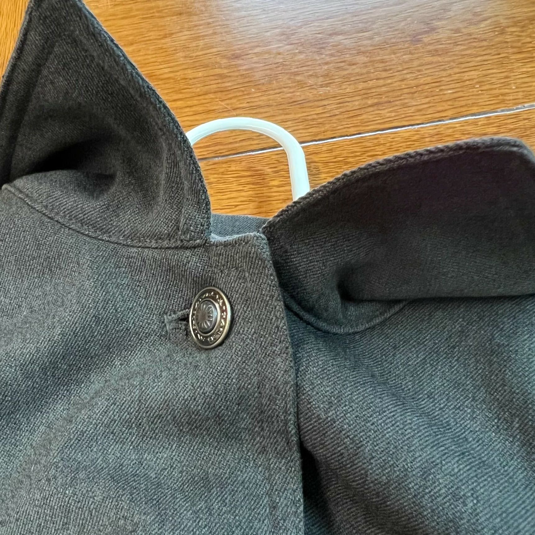 Vintage Rafaella Womens Charcoal Gray Jacket 2 Way Textured Stretch Long Sleeve Size 6 - Classic Casual Jacket Womens Size M / US 6-8 / IT 42-44 - 4 Thumbnail