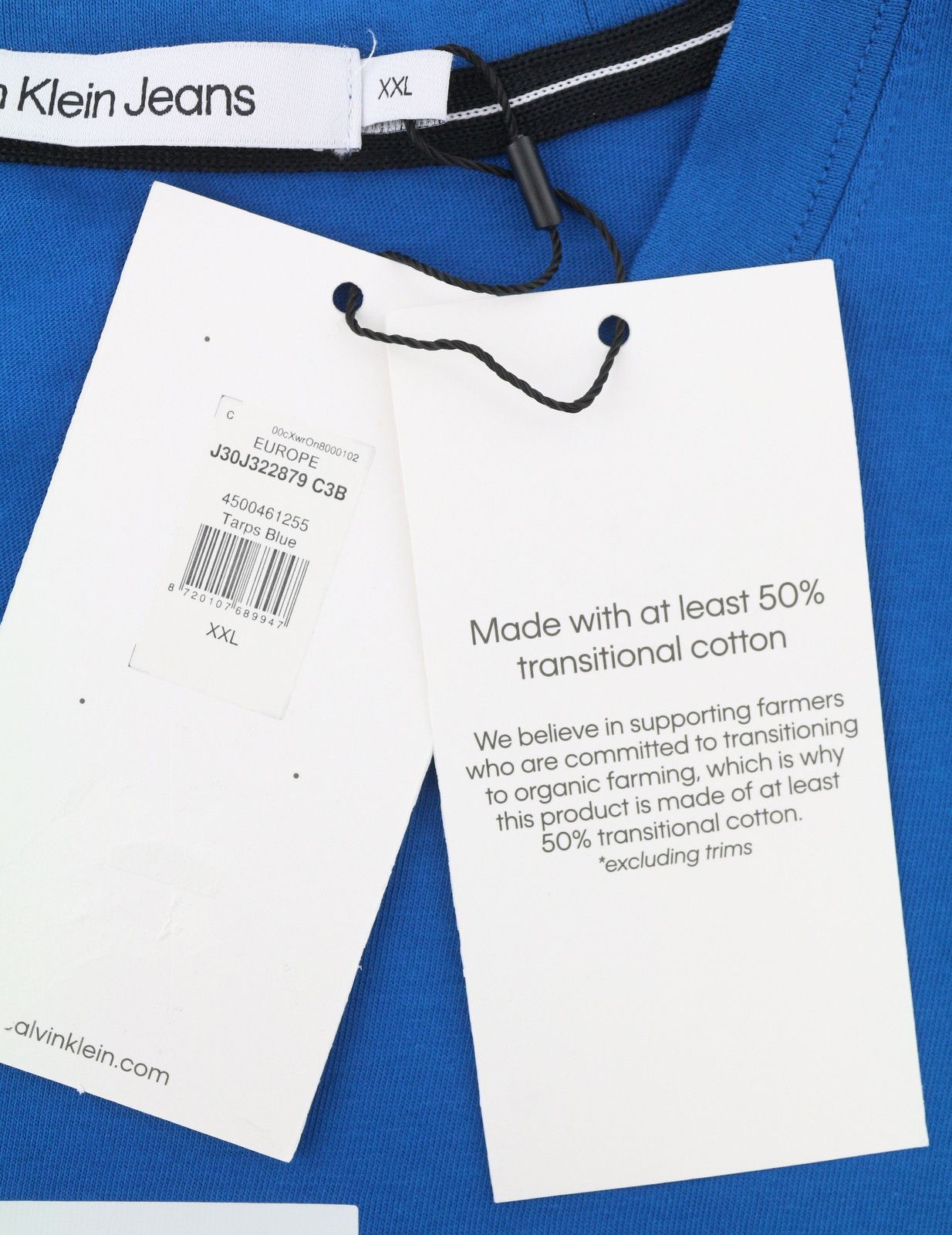 Calvin Klein 2XL Blue Cotton Tricot Front Logo 87926 Size US XXL / EU 58 / 5 - 10 Thumbnail