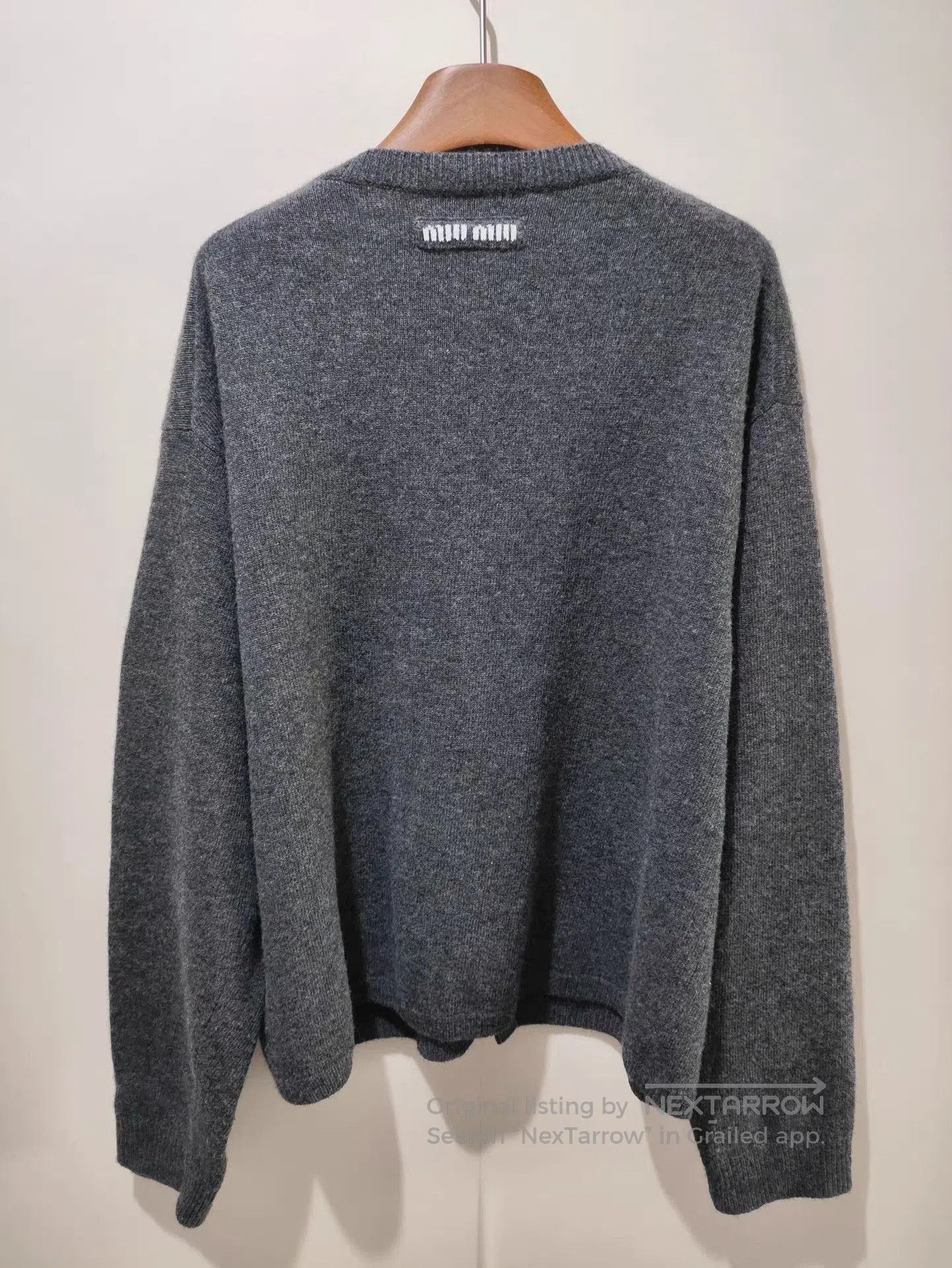 Miu Miu Gray Button-Front Long Sleeve Cardigan. Size US M / EU 48-50 / 2 - 2 Thumbnail