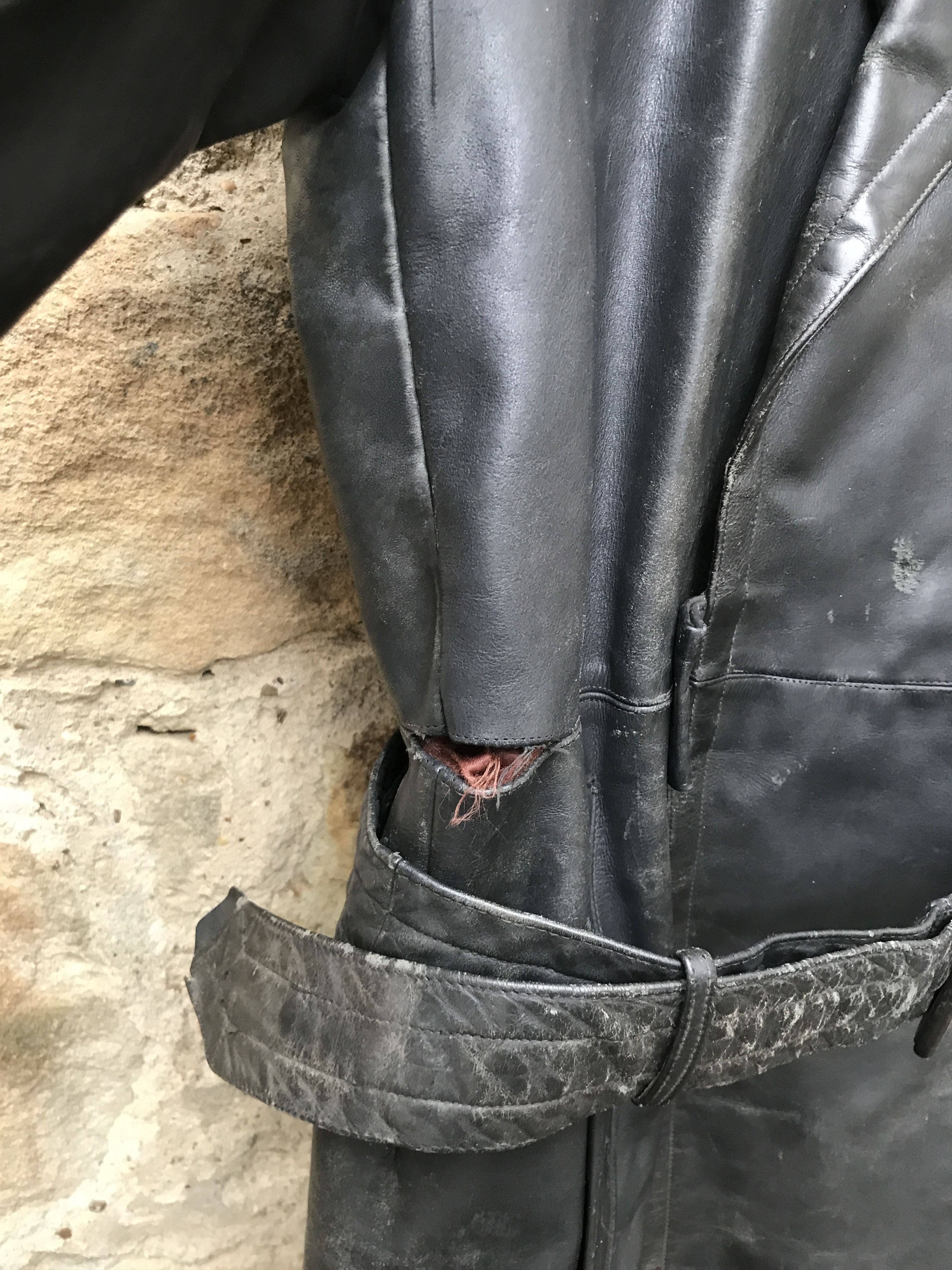 Vintage 40s German Motorcycle Horsehide Leather Jacket / Coat Size US L / EU 52-54 / 3 - 8 Thumbnail
