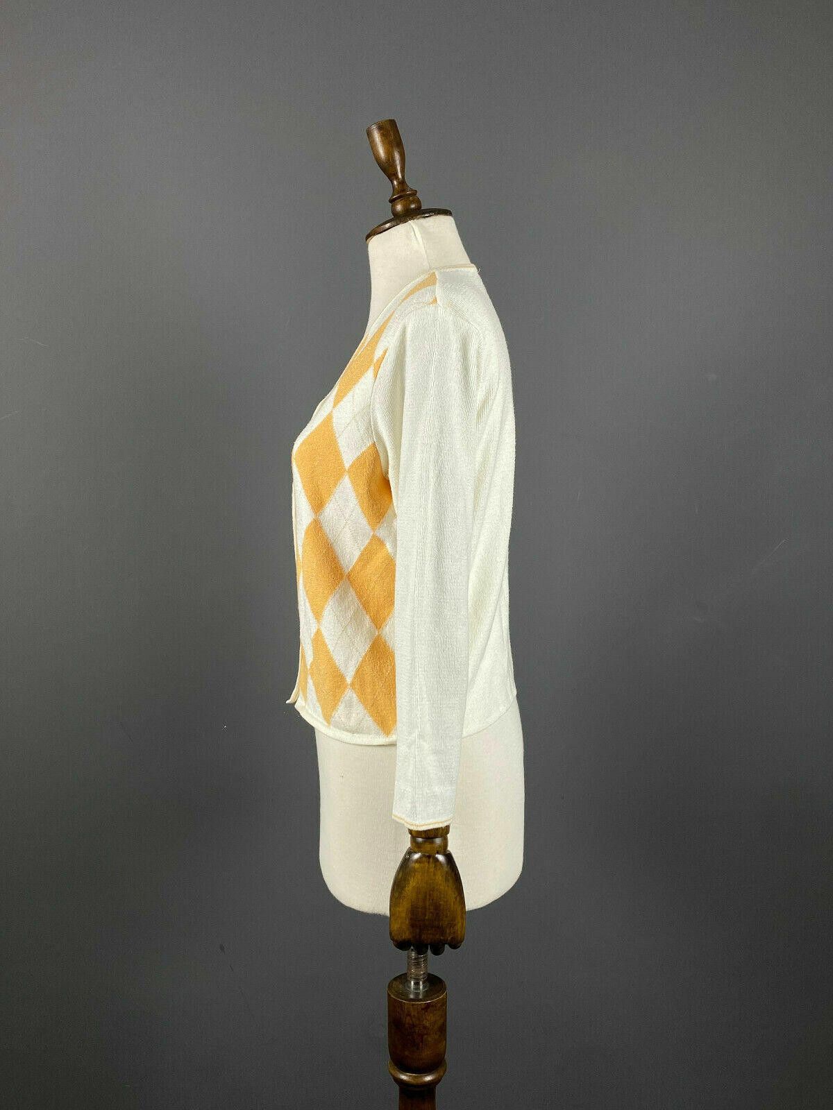 Vintage Ladies Vintage Bottega Agryle White Yellow Cardigan Size M Size M / US 6-8 / IT 42-44 - 4 Thumbnail