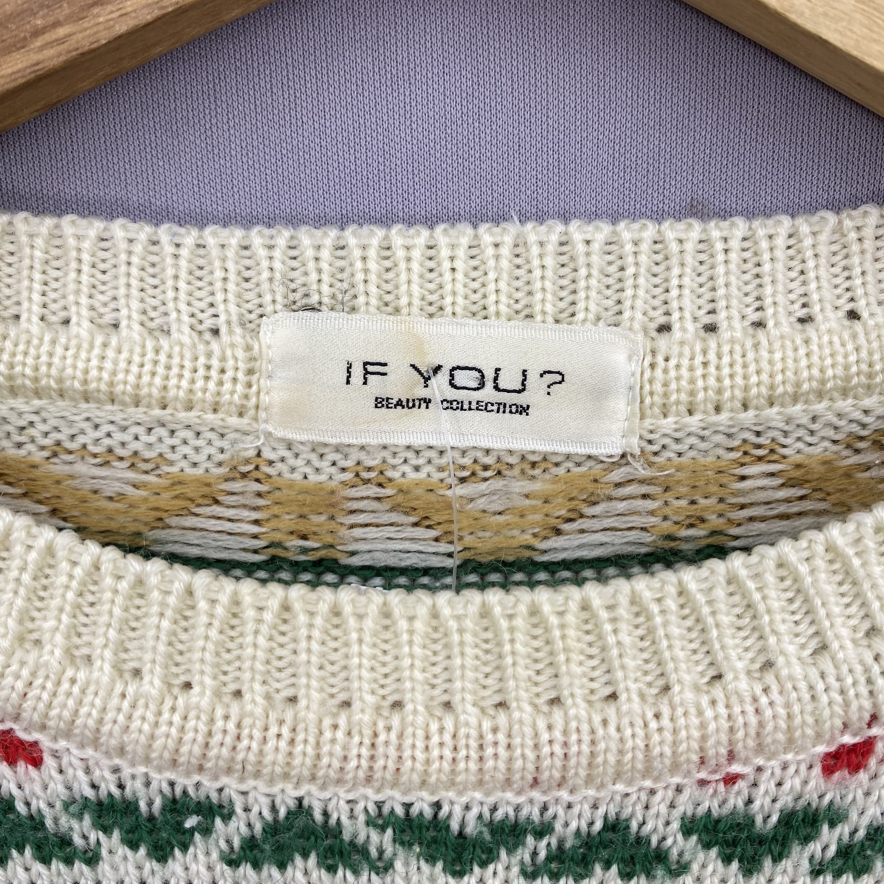 Japanese Brand Vintage If You Sweater Pullover Sweatshirt Fair Isle Jumper Size US S / EU 44-46 / 1 - 5 Thumbnail
