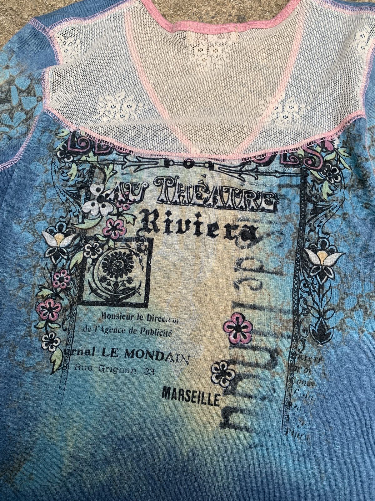 Other y2k Skinny Minnie Floral Blurry Graphic Longsleeve Top Size L / US 10 / IT 46 - 7 Thumbnail