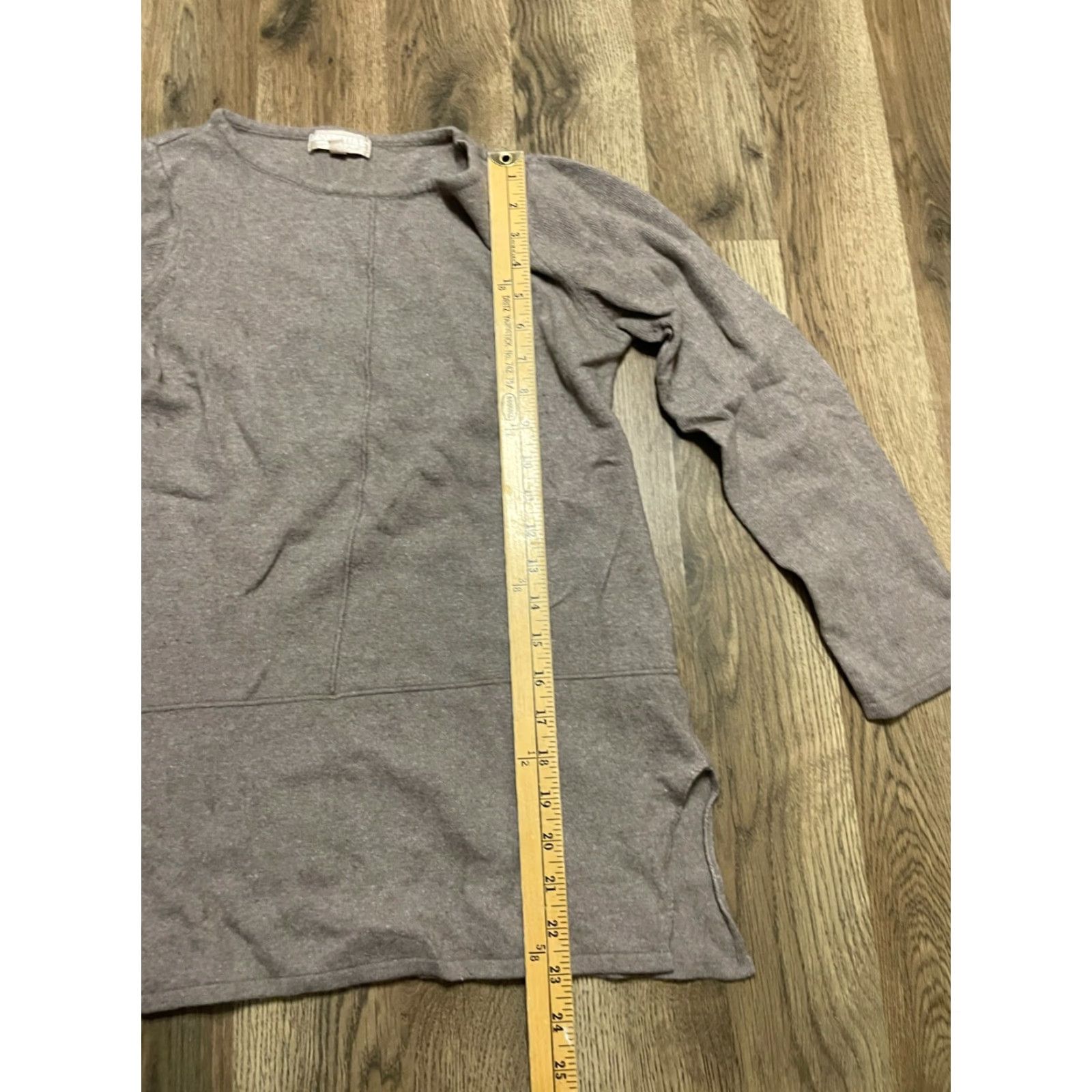 Vintage Benedetta B Women's Shirt, Long Sleeve, Crew Neck, Brown, Size L, Regular, Basic Modern T-Shirt, Casual, Fall Spring Summer, Womens Size L / US 10 / IT 46 - 6 Thumbnail
