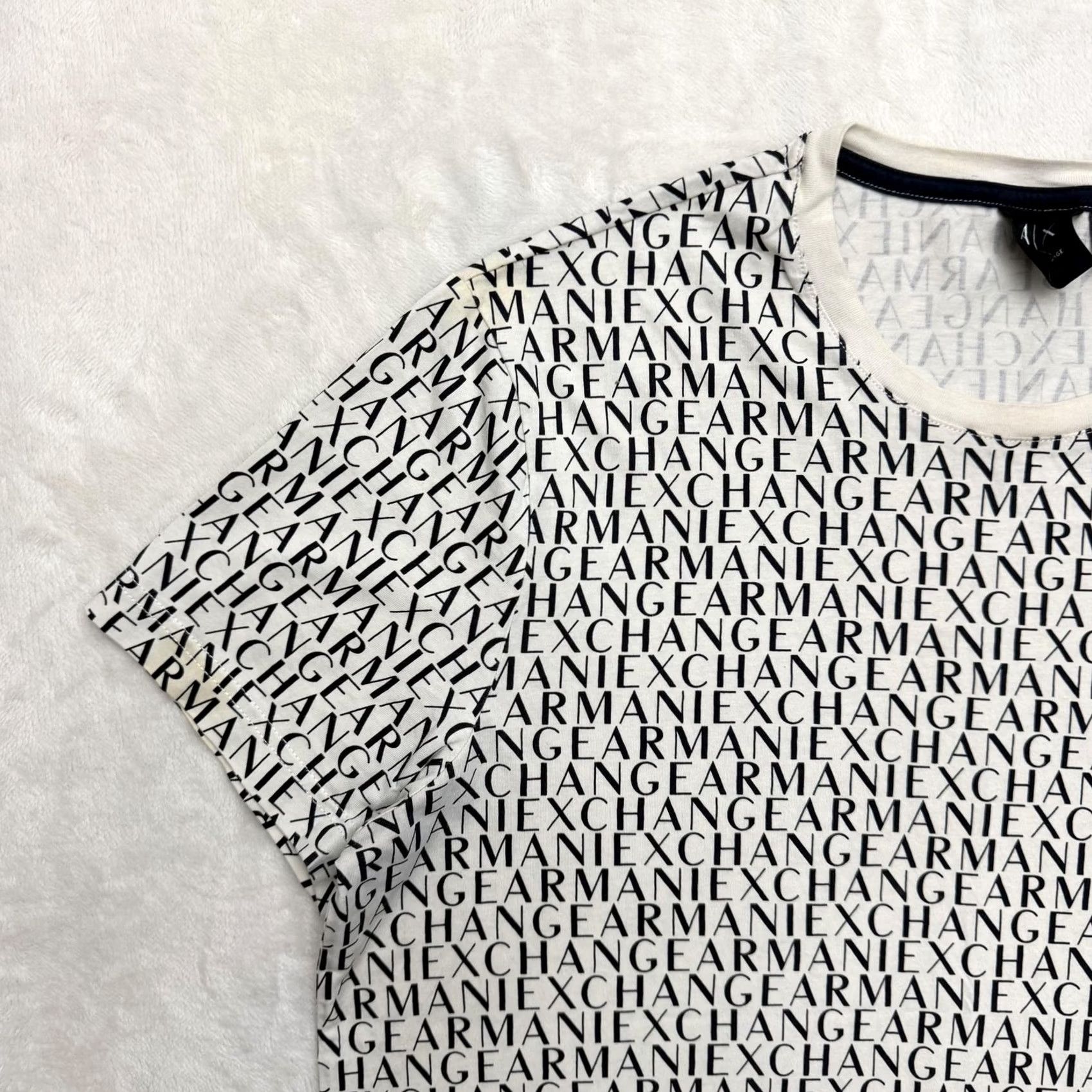 Armani Exchange Armani Exchange Shirt Mens XL White All Over Logo AOP Graphic Print Short Sleeve Crew Neck T-Shirt Mens White Logo Print XL Size US XL / EU 56 / 4 - 5 Thumbnail