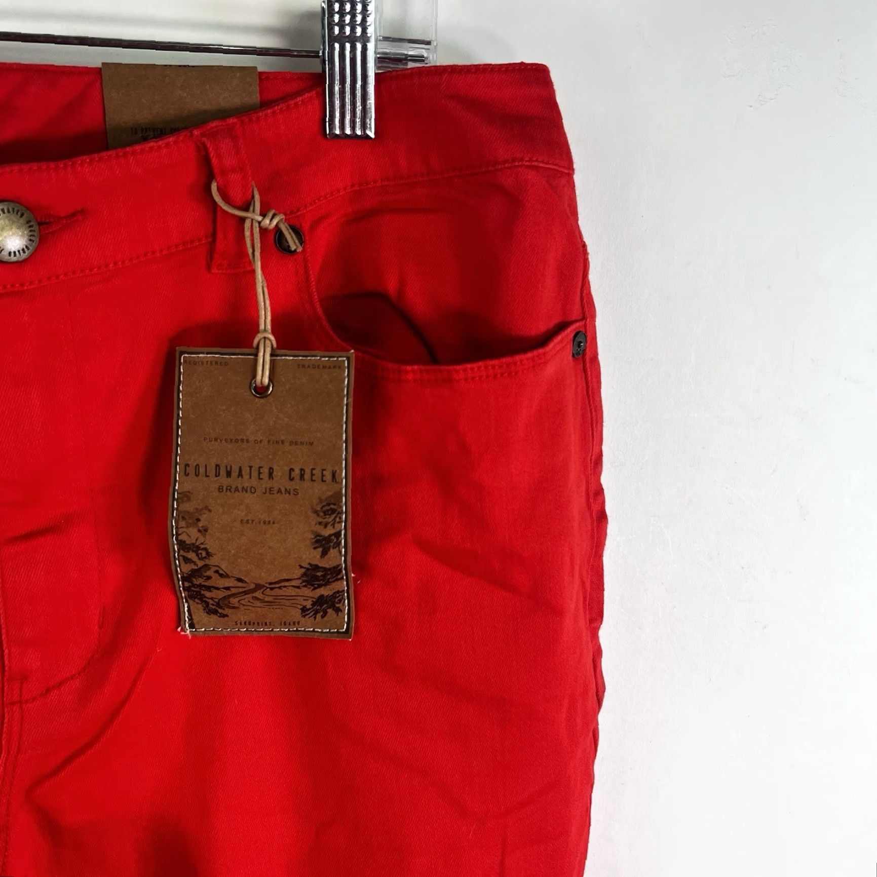 Coldwater Creek Coldwater Creek Jeans Womens Size 16 Red Denim Mini Bootcut Crop 36X23 Size 38" / US 16 / IT 52 - 2 Thumbnail