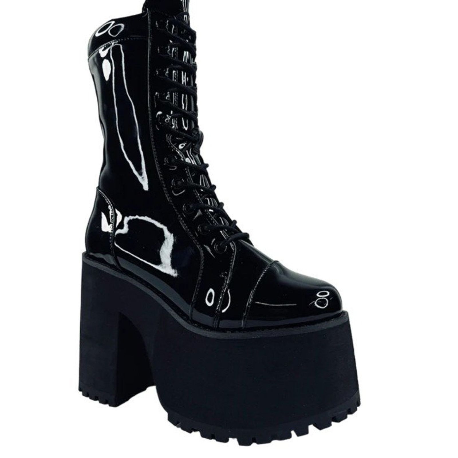 Other NEW YRU Raven Patent Vegan Boot Sz 6 women's / 4 unisex Size US 6 / IT 36 - 1 Thumbnail
