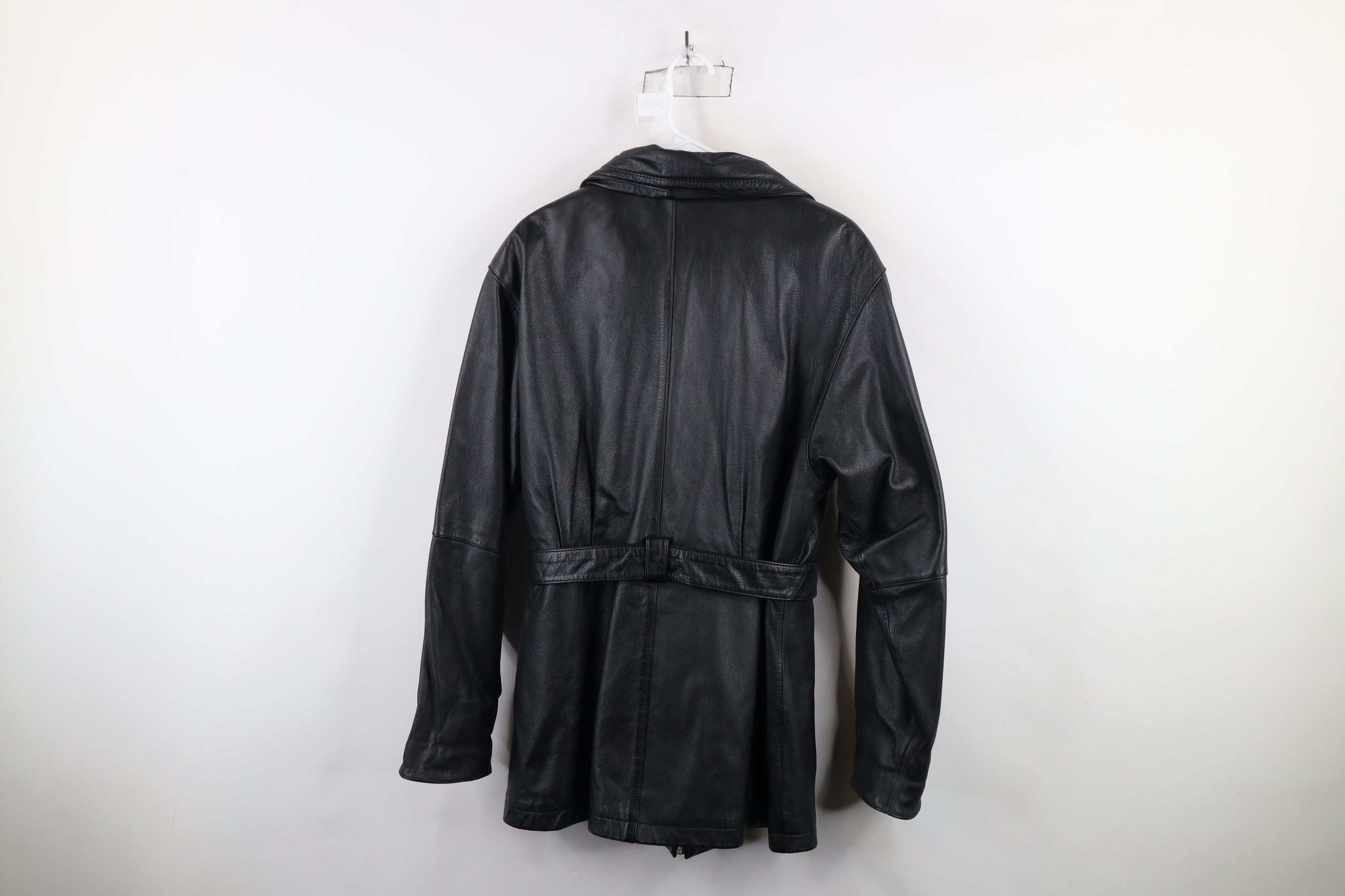 Vintage Vintage 90s Streetwear Full Zip Leather Trench Coat Jacket Size US M / EU 48-50 / 2 - 16 Thumbnail