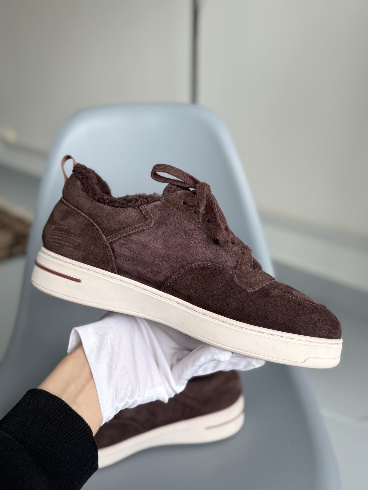 Loro Piana Loro Piana Newport Sneaker Sherling Burgandy Size US 10 / EU 43 - 11 Thumbnail