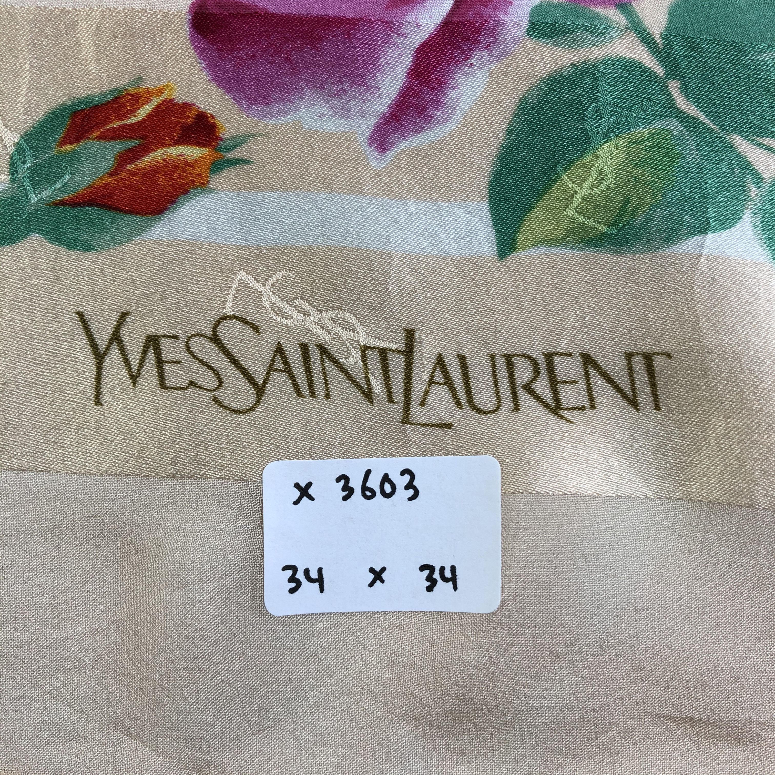 Vintage × Yves Saint Laurent Vintage Yves Saint Laurent Silk Scarf Size ONE SIZE - 6 Thumbnail