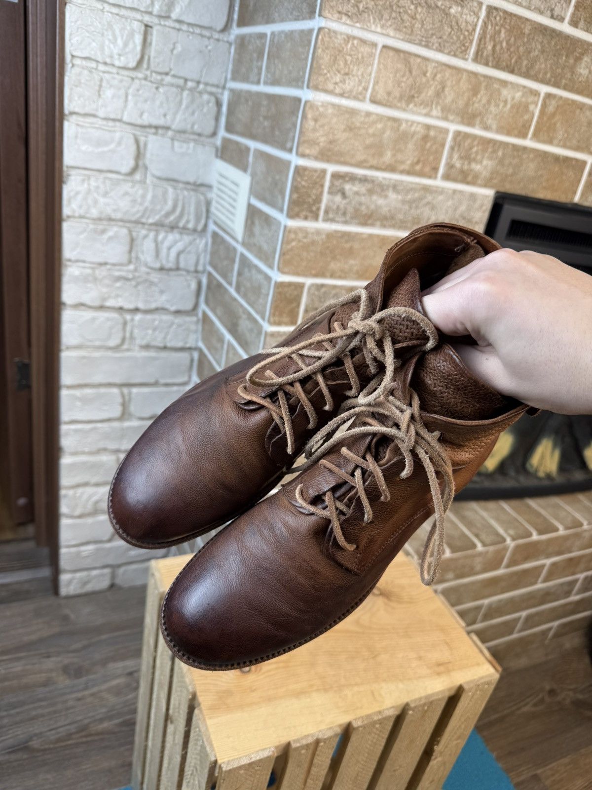 A.S.98 × Vintage A.S 98 Airstep Brown Leather Zip Biker Avant Gard Boots Size US 9 / IT 39 - 6 Thumbnail