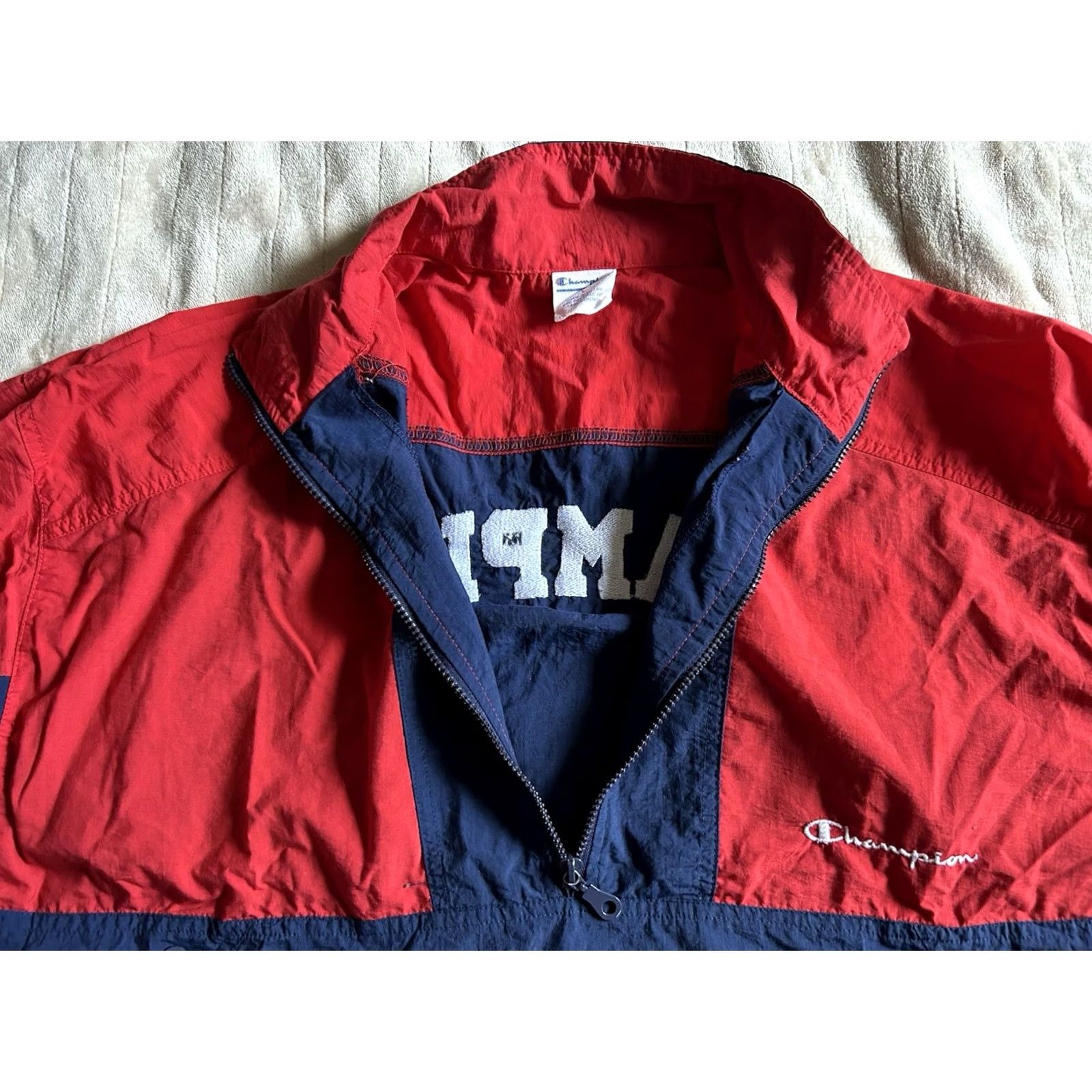 Champion VINTAGE Champion Windbreaker Jacket Coat Pockets 1/4 Zip Mens Size L 90s Size US L / EU 52-54 / 3 - 5 Thumbnail