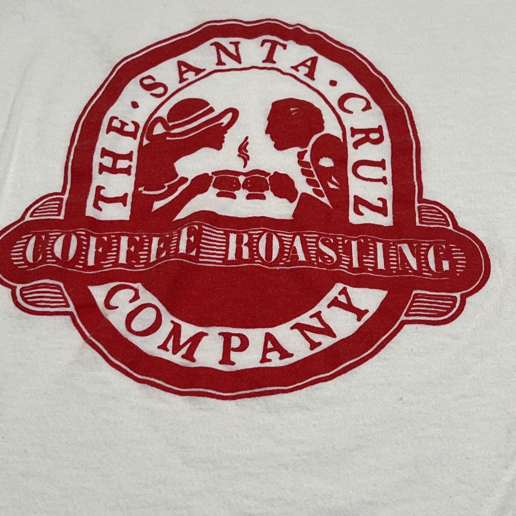 Vintage VINTAGE Santa Cruz Coffee Roasting Company T Shirt Unisex Large White 1990s Graphic Tee Mens Womens Size US L / EU 52-54 / 3 - 2 Thumbnail