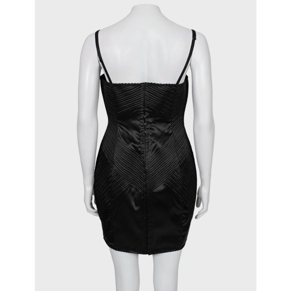 Dolce & Gabbana Dolce & Gabbana Black Acetate Fitted Dress Sz.46 Size XL / US 12-14 / IT 48-50 - 3 Thumbnail