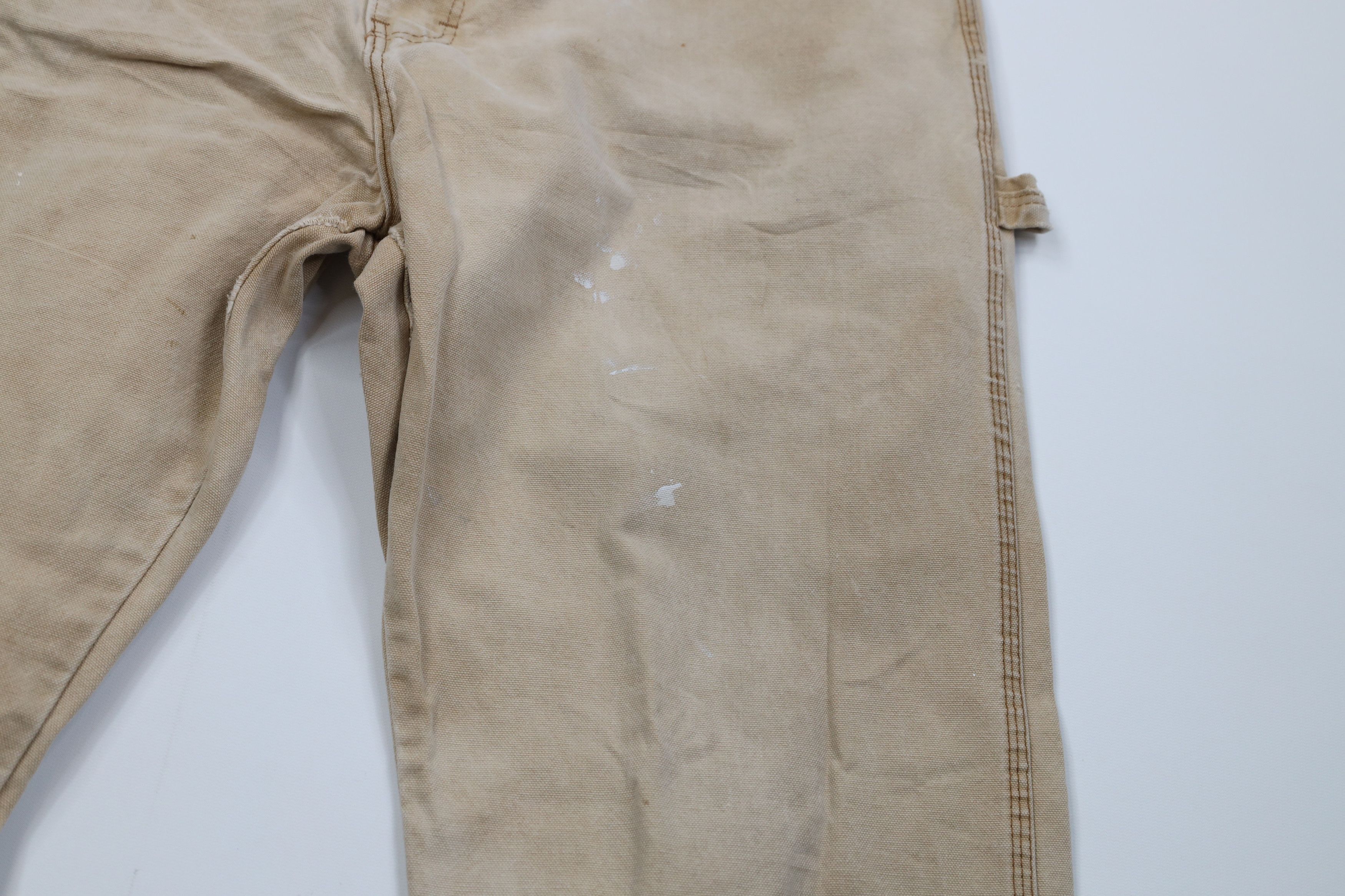 Dickies Vintage 90s Dickies Canvas Wide Leg Dungaree Pants Beige Size US 36 / EU 52 - 8 Thumbnail