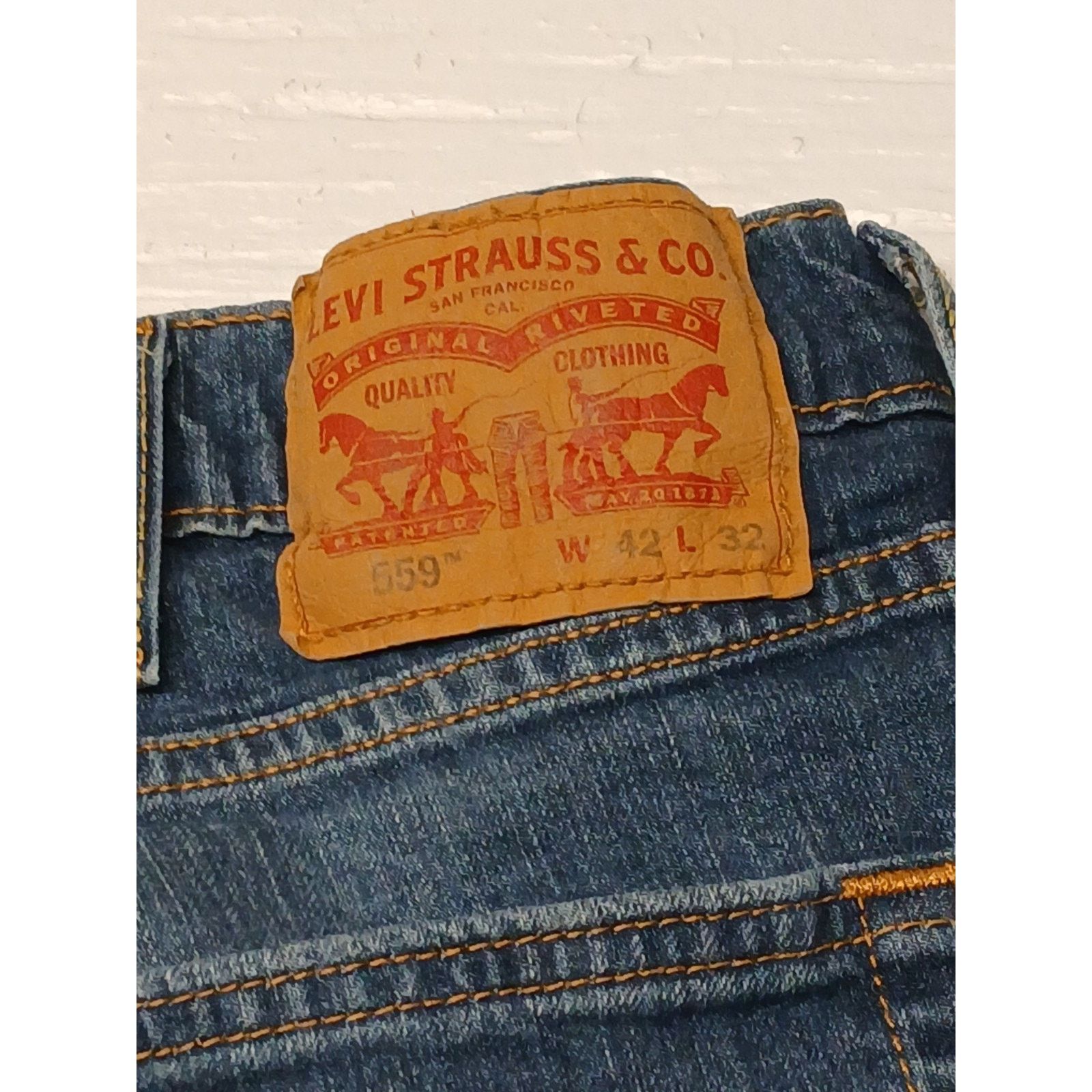 Levi's Levi Strauss (42x32) Relaed Boot Cut Casual Blue Denim Jeans Size US 42 / EU 58 - 13 Thumbnail