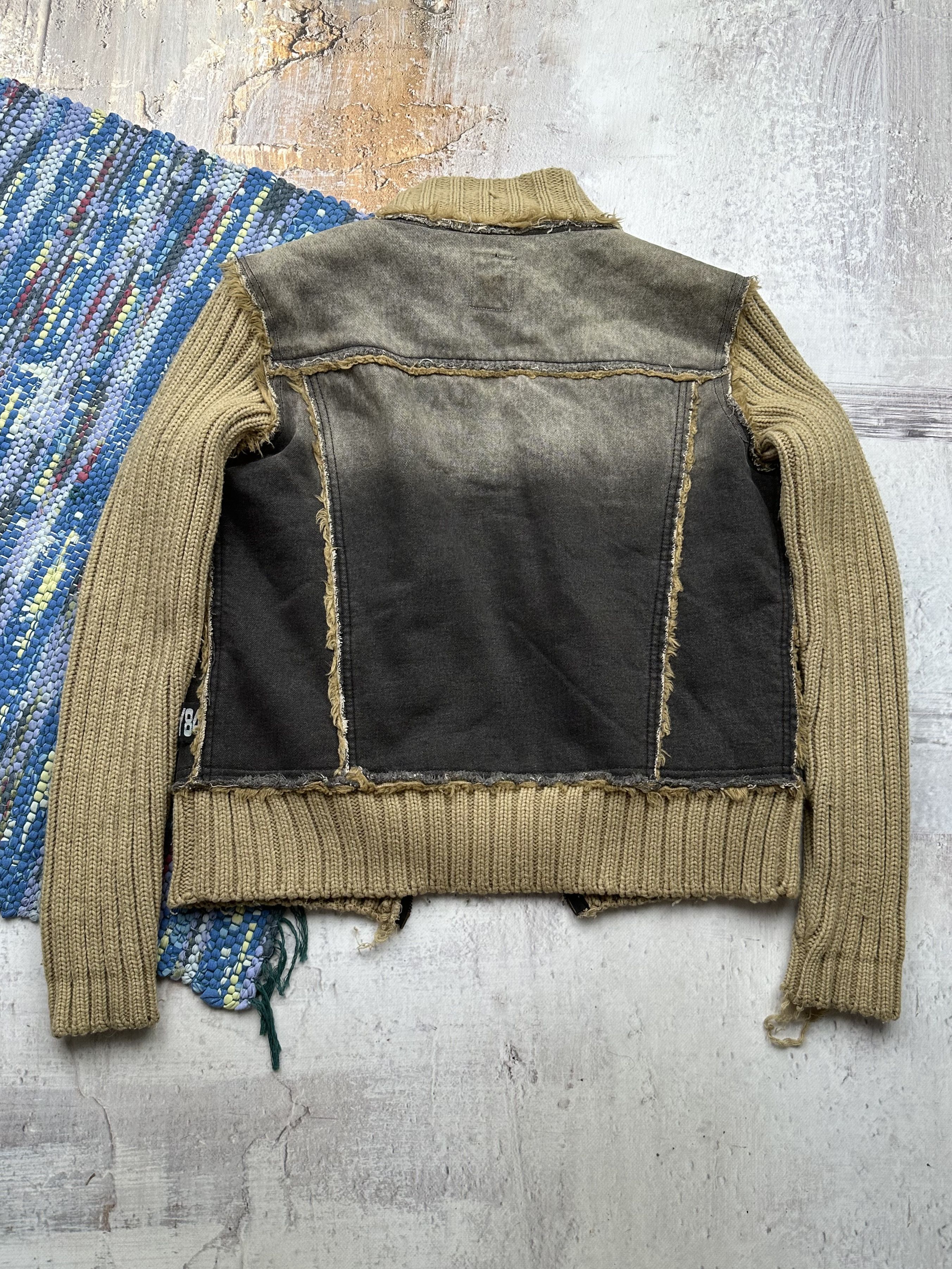Japanese Brand Vintage Faded Knit Hybrid Jacket Size US S / EU 44-46 / 1 - 5 Thumbnail