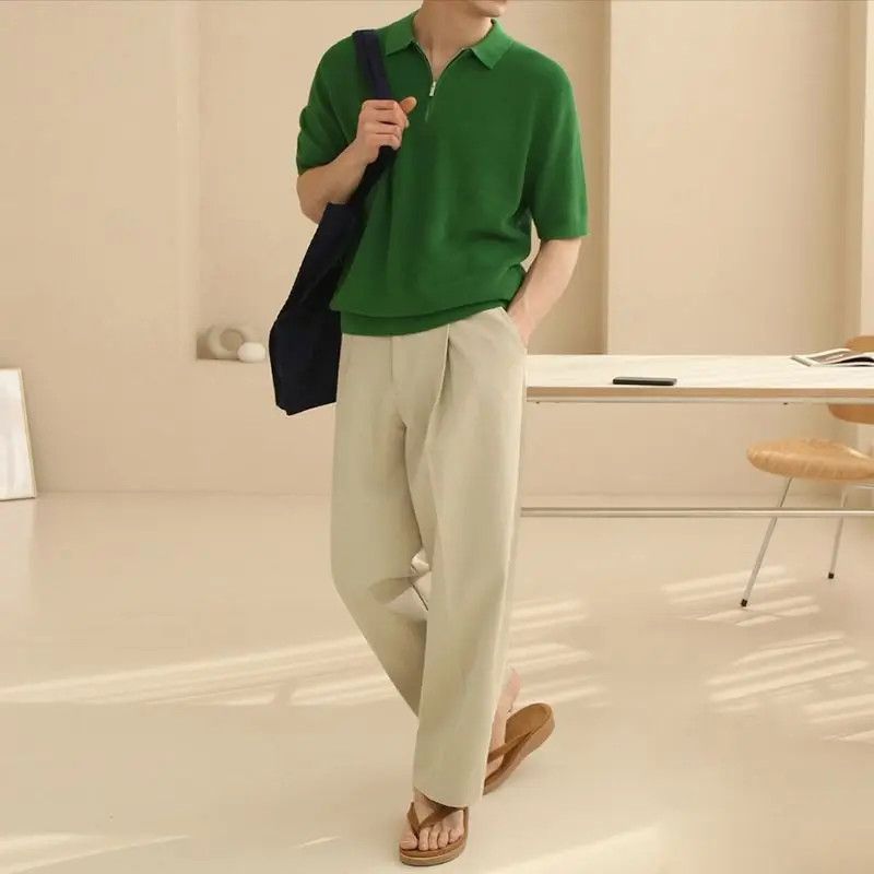 Other Green Half Zip Polo Shirt Size US M / EU 48-50 / 2 - 2 Thumbnail