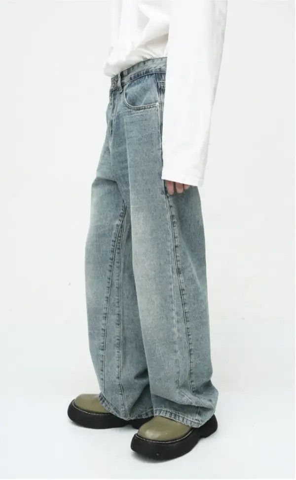 Japanese Brand Etsuko x Miku Classic vintage washed wide-leg loose jeans Size US 32 / EU 48 - 5 Thumbnail