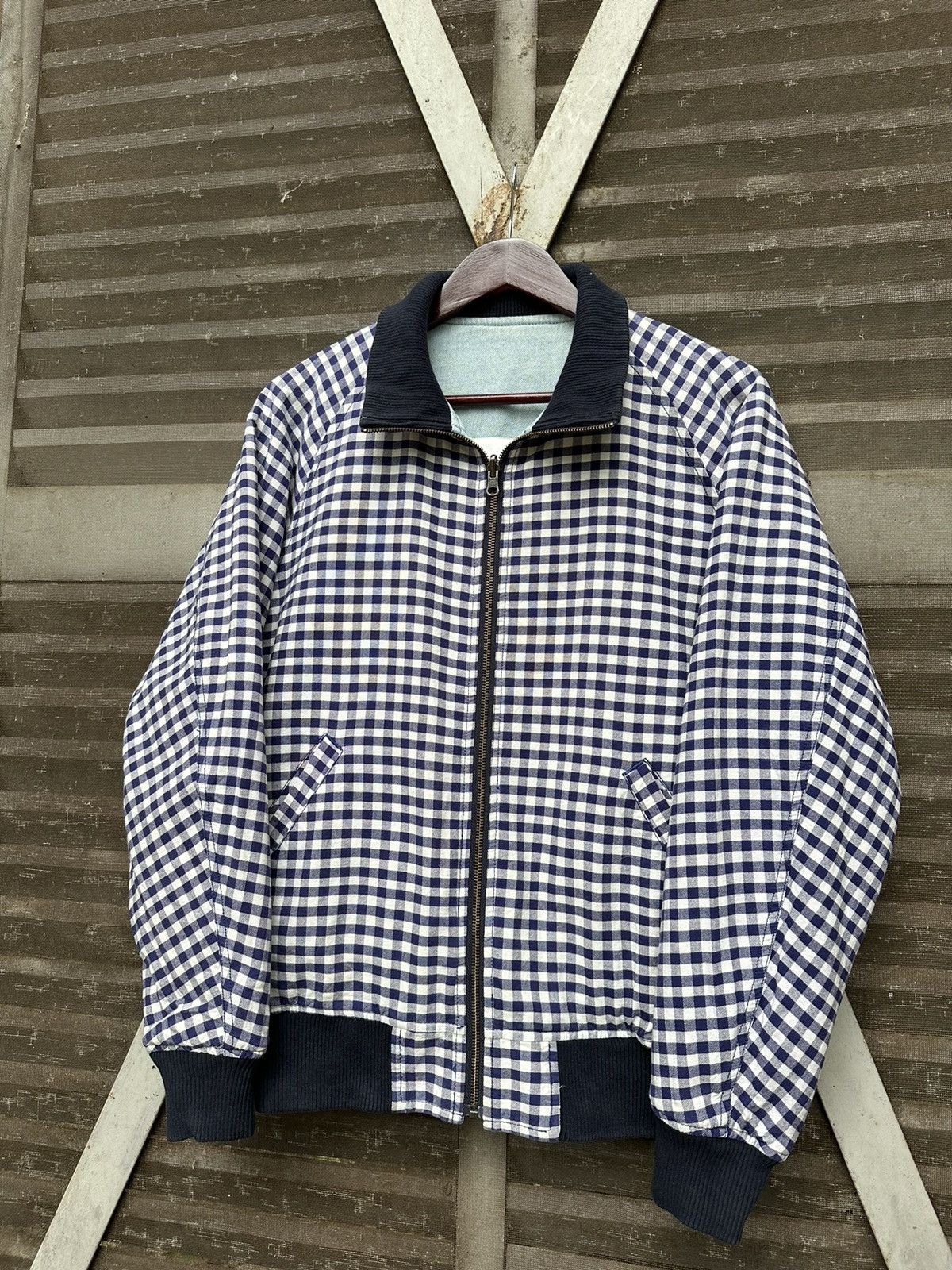 Japanese Brand 👹Rodeo Crowns Checked Reversible Bomber Jacket Size US M / EU 48-50 / 2 - 6 Thumbnail