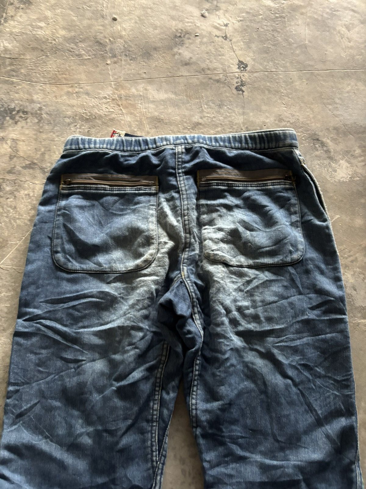 Hysteric Glamour × Japanese Brand RARE HYSTERIC GLAMOUR sweatpant denim distressed patchwork Size US 31 - 15 Thumbnail