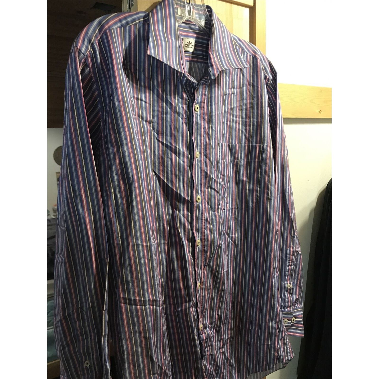 Peter Millar Peter Millar Men’s M Multicolor Striped Button Cotton Shirt Size US M / EU 48-50 / 2 - 5 Thumbnail