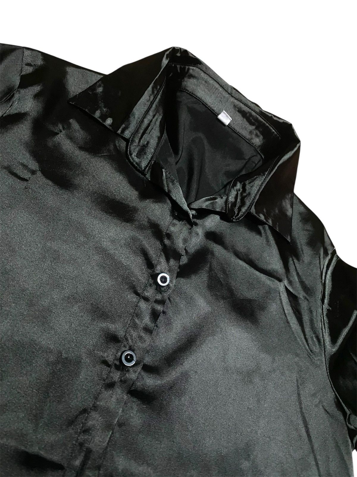 Designer Black Satin Blouse Size S / US 4 / IT 40 - 2 Thumbnail