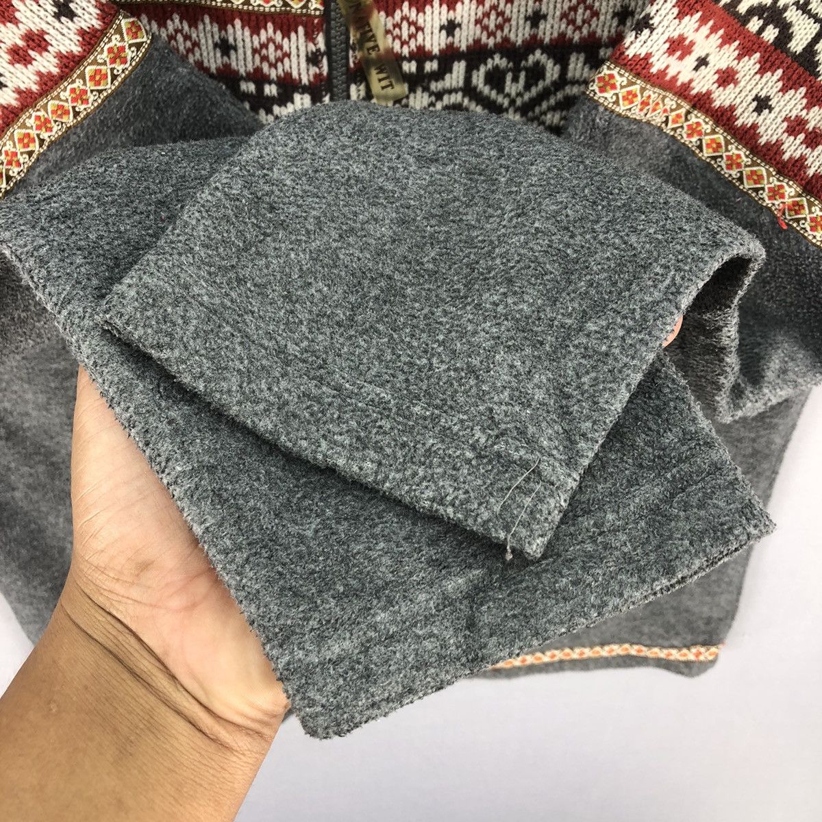 Native Vintage 90's Native Navajo Knit Art Fleece Zipper Jacket Size US S / EU 44-46 / 1 - 10 Thumbnail