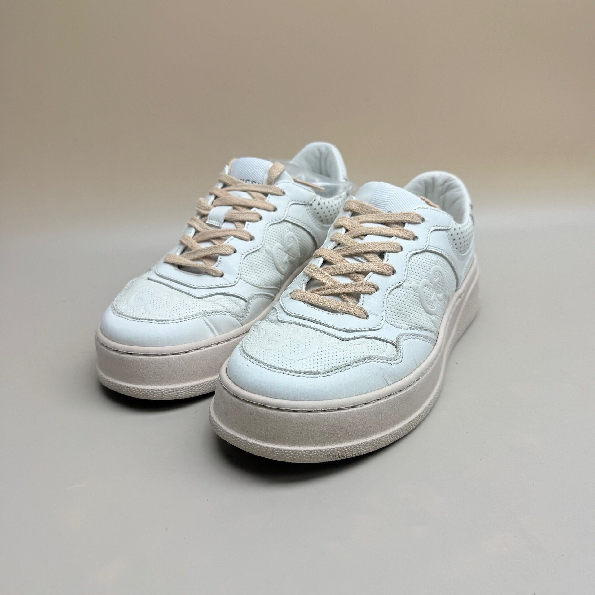 Gucci Gucci White Pink Double G Print Biscuit Shoes Size US 5 / IT 35 - 1 Thumbnail