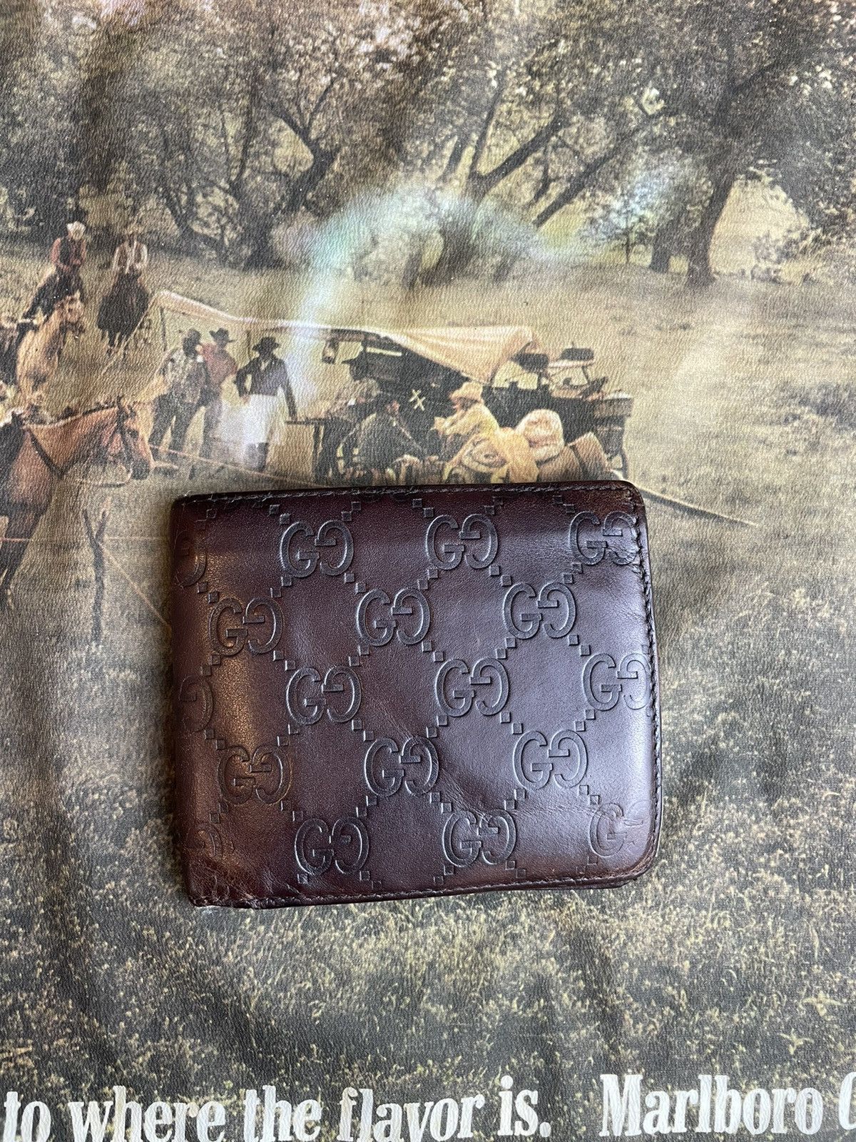 Gucci × Vintage Gucci Leather Monogram Wallet Size ONE SIZE - 2 Thumbnail