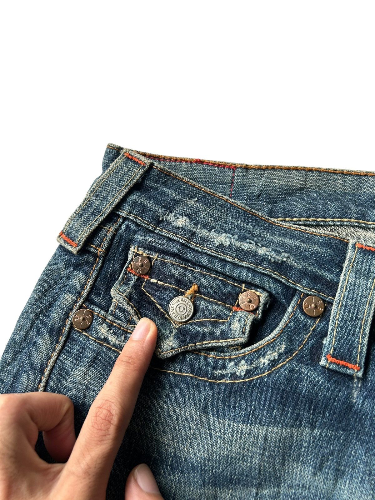 True Religion True Religion Flare Distressed Denim Made in Usa ☠️ Size US 34 / EU 50 - 5 Thumbnail