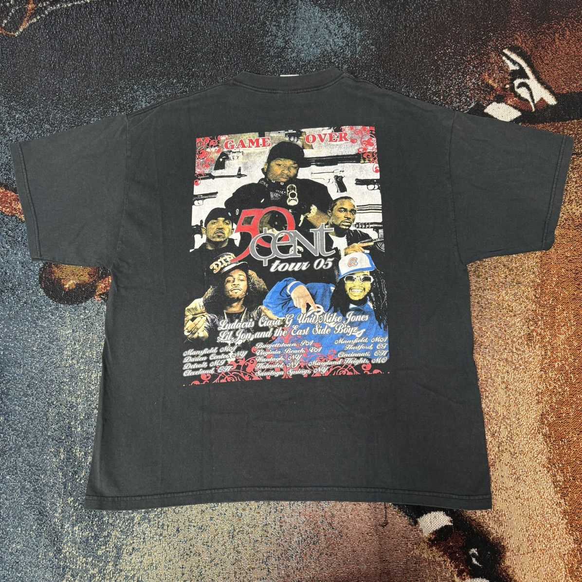 50 Cent × Rap Tees × Vintage VINTAGE 50 CENT G-UNIT 2005 TOUR RAP TEE BLACK Size US XL / EU 56 / 4 - 4 Thumbnail