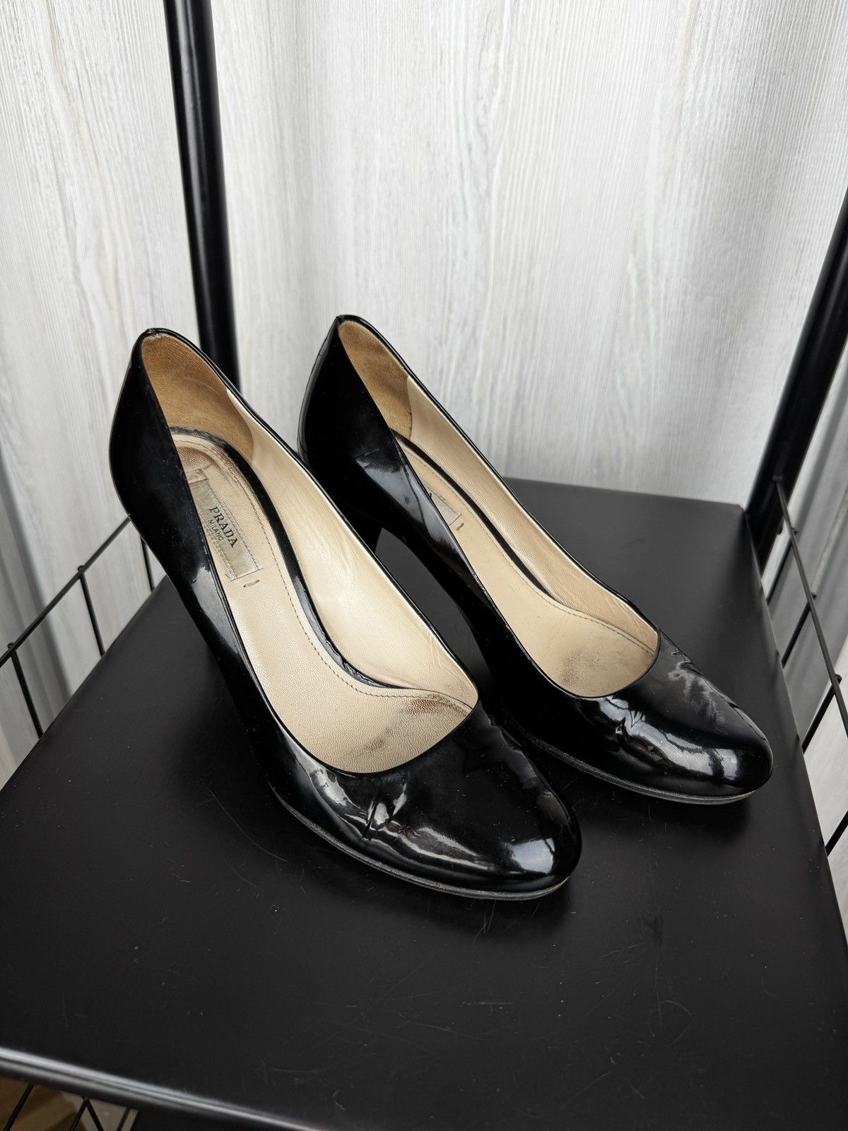 Prada Prada Women’s High Heels Shoes Platform Black Patent Leather Size US 6 / IT 36 - 6 Thumbnail