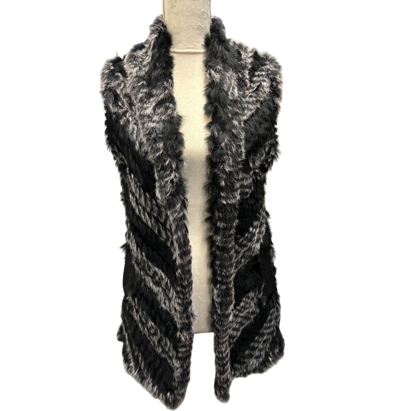 Marc by Marc Jacobs Marc Jacobs Fur Chevron Striped Vest Size S / US 4 / IT 40 - 1 Thumbnail