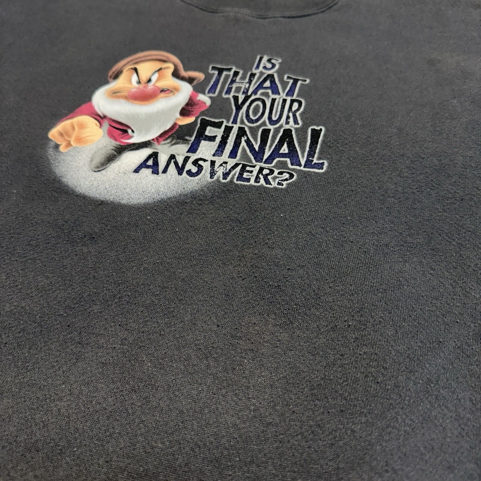 Disney Vintage Disney Grumpy Sweatshirt Adult Large Gray Crew Neck Size US L / EU 52-54 / 3 - 6 Thumbnail