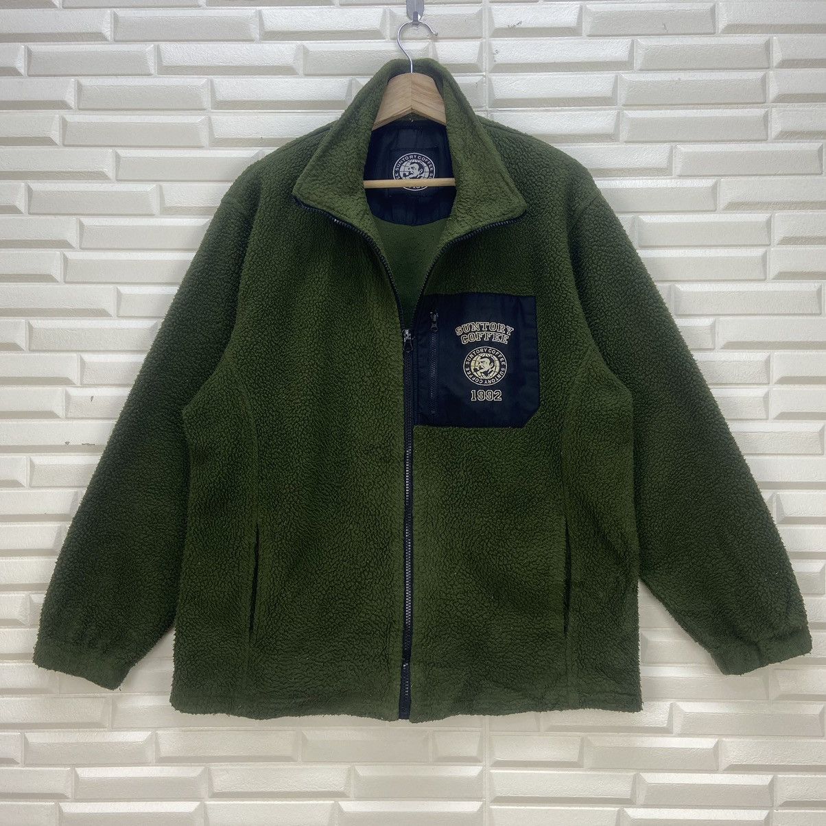 Japanese Brand Suntory Coffee Fleece Sherpa Jacket Size US M / EU 48-50 / 2 - 2 Thumbnail