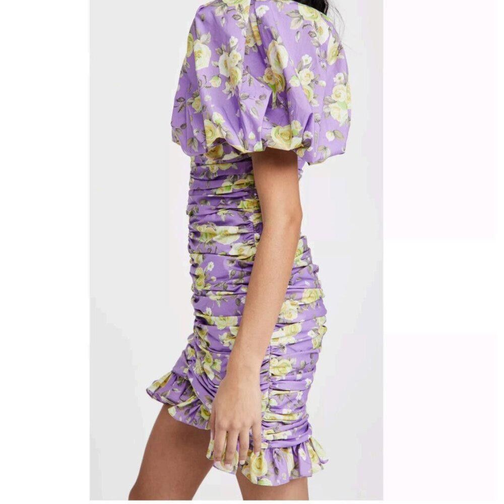 Designer Giuseppe Di Morabito Floral Print Puff Sleeve Mini Dress Size S / US 4 / IT 40 - 8 Thumbnail