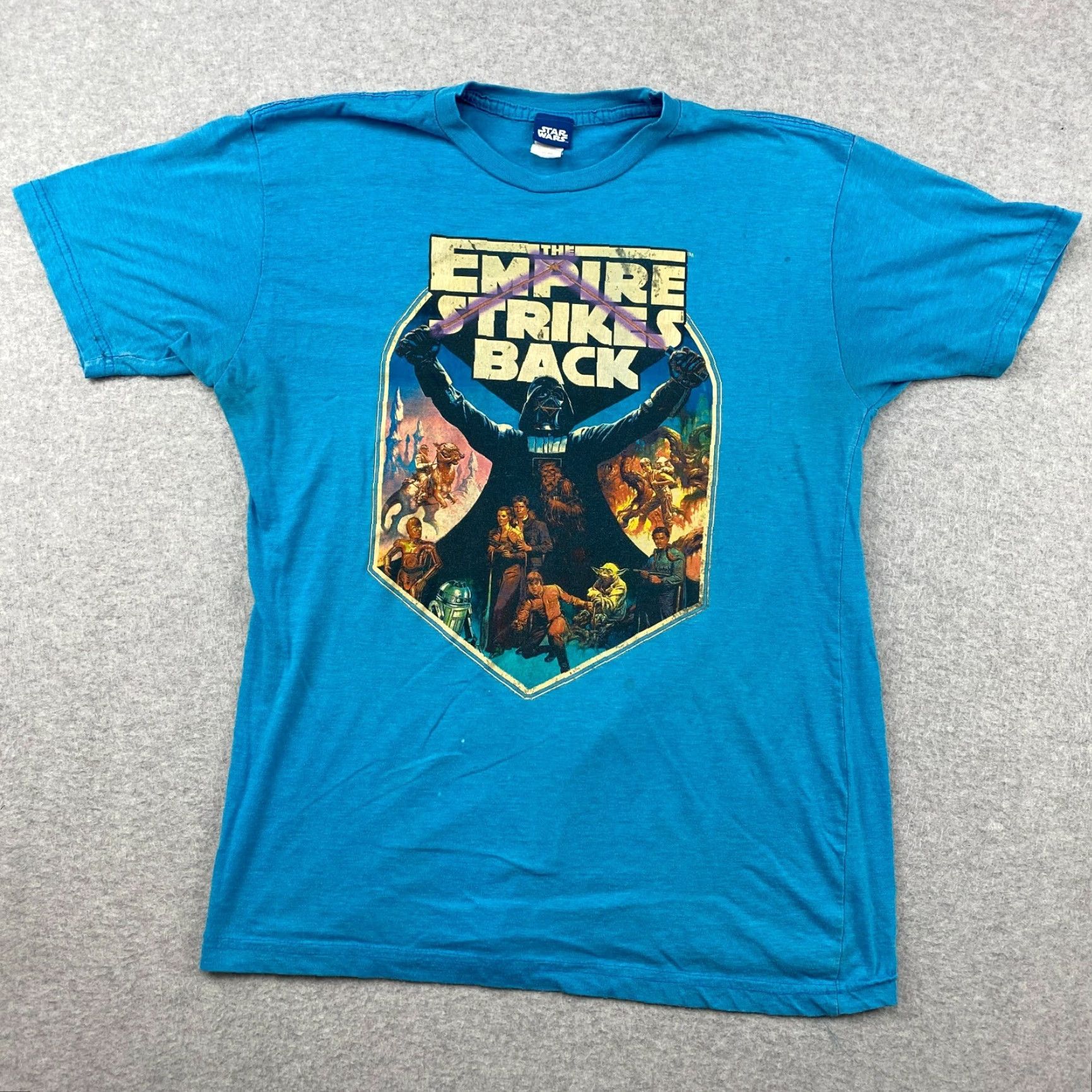 Star Wars VINTAGE Star Wars Shirt Mens L Blue Empire Strikes Back Graphic Print Logo 90s Theme Size US L / EU 52-54 / 3 - 2 Thumbnail
