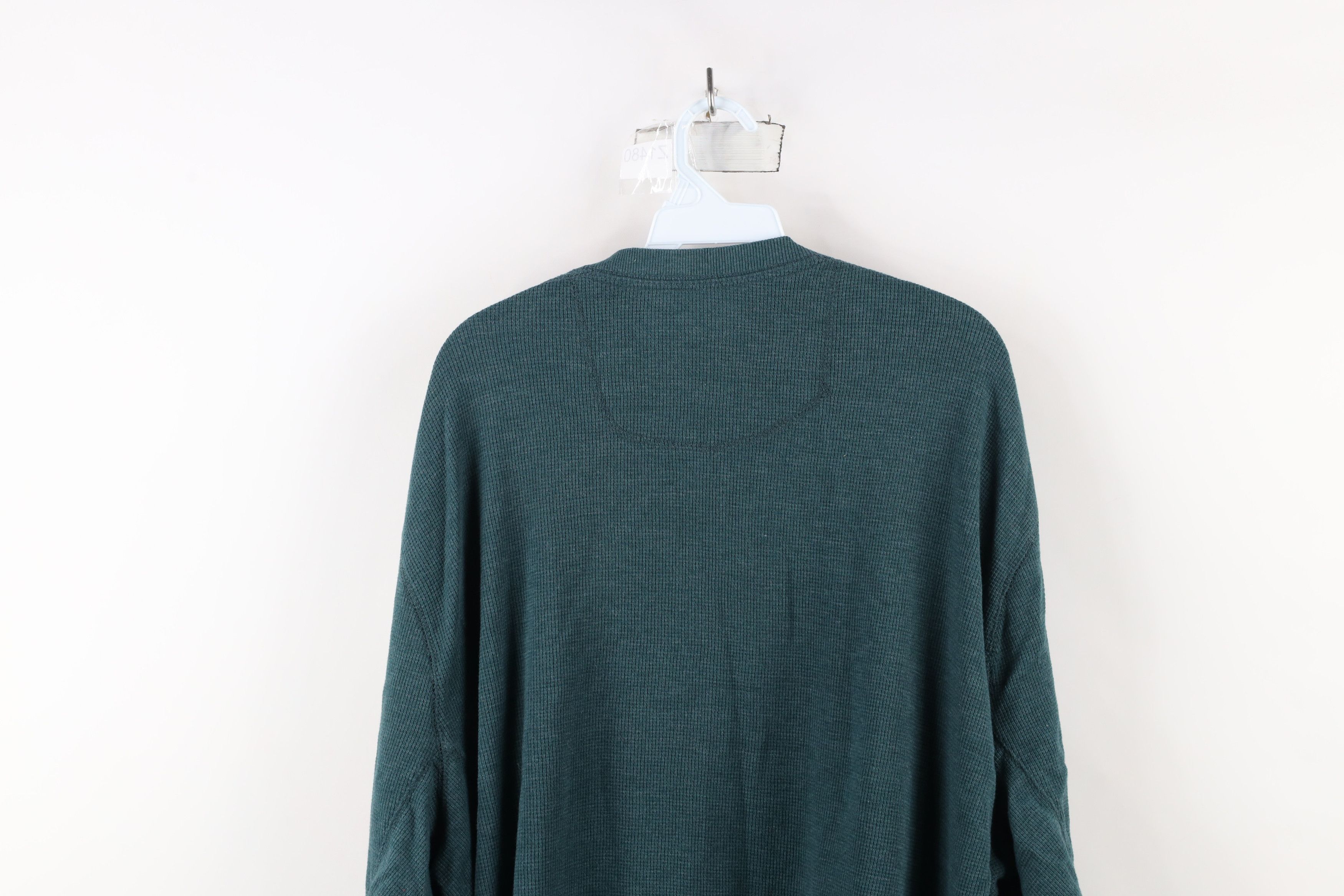 Eddie Bauer × Vintage Vintage Eddie Bauer Waffle Knit Long Sleeve Henley T-Shirt Size US XXL / EU 58 / 5 - 14 Thumbnail