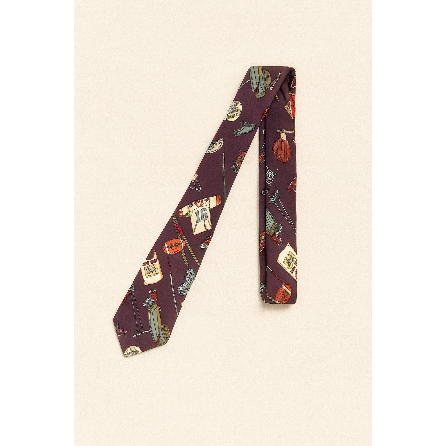 Nicole Miller Nicole Miller 1996 Sports Print Silk Tie – Vintage Size ONE SIZE - 1 Thumbnail