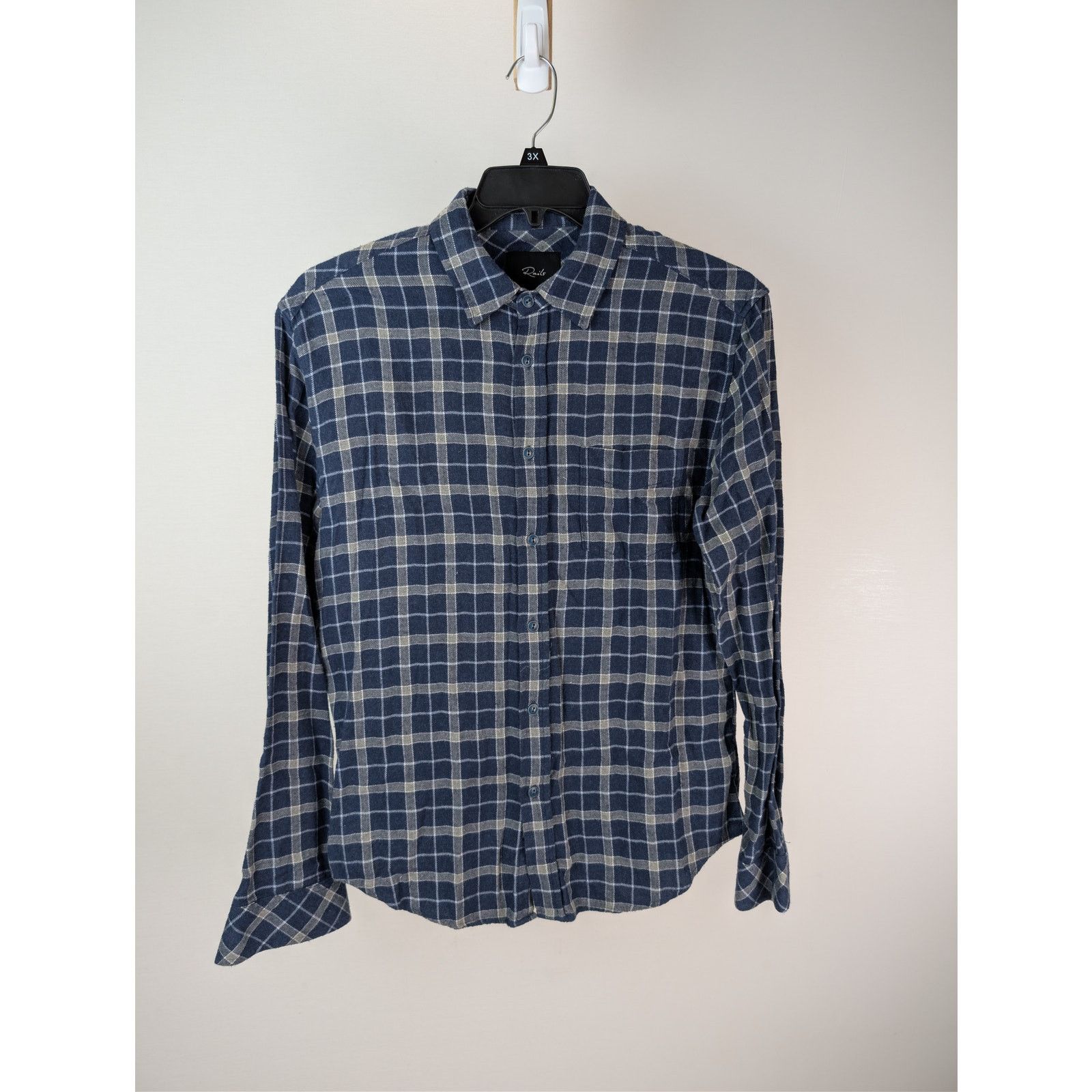 Rails o1rshd1 CC20 Checked Lennox Button up Shirt in Blue/Grey Size US M / EU 48-50 / 2 - 7 Thumbnail
