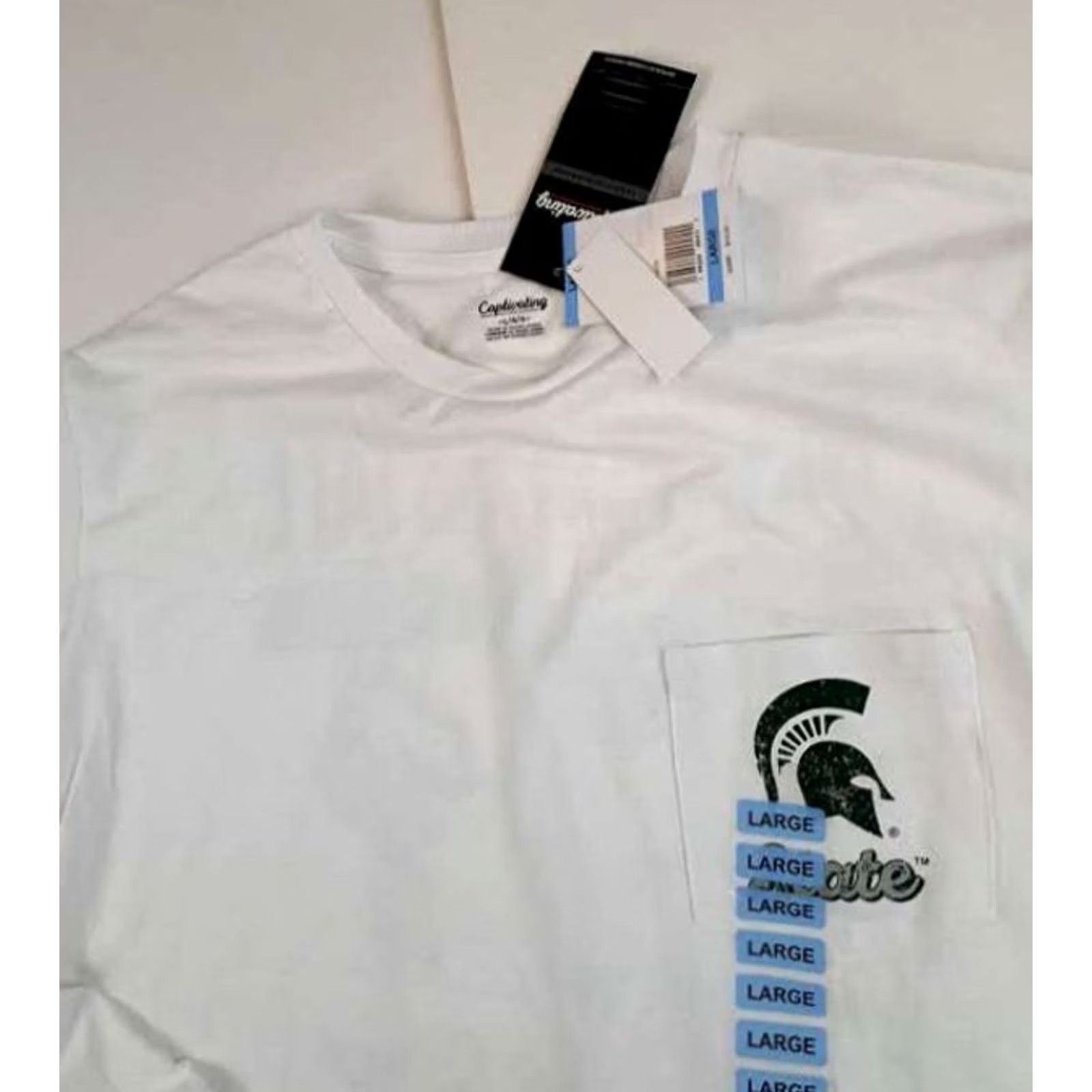 Vintage Captivating Michigan State Spartans T-Shirt Long Sleeve White L Adults Unisex College MSU Captivating Shirt Mens Womens Size US L / EU 52-54 / 3 - 5 Thumbnail
