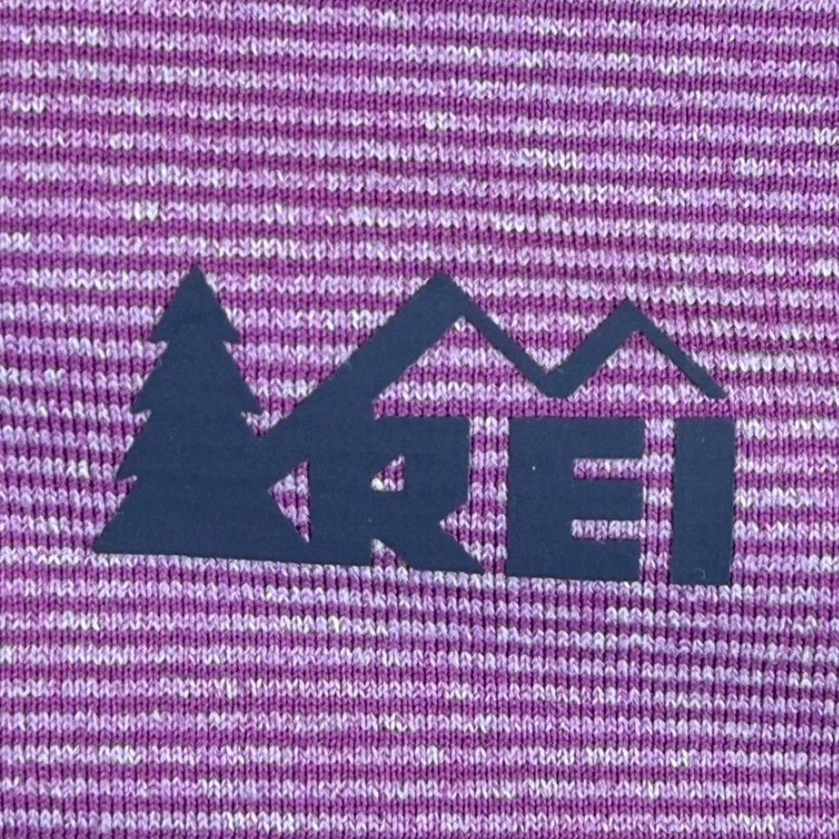 REI Co-Op Performance T Shirt Striped Purple Fuschia Women Large Long Sleeve NWOT Pullover Crew Neck Activewear Outdoor