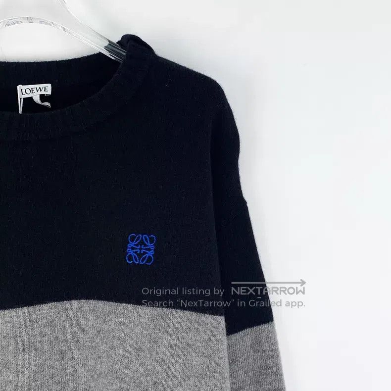 Loewe Loewe Black Logo Embroidered Wool Round Neck Long Sleeve K Size US L / EU 52-54 / 3 - 3 Thumbnail