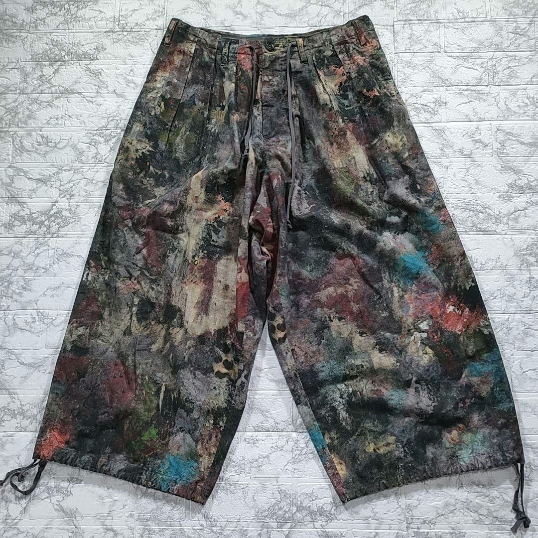 Yohji Yamamoto yohji yamamoto pour homme/painted wide pants Size US 35 - 2 Thumbnail