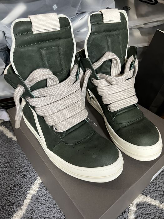 Rick Owens Rick Owens geobasket jumbo lace pine green | Grailed