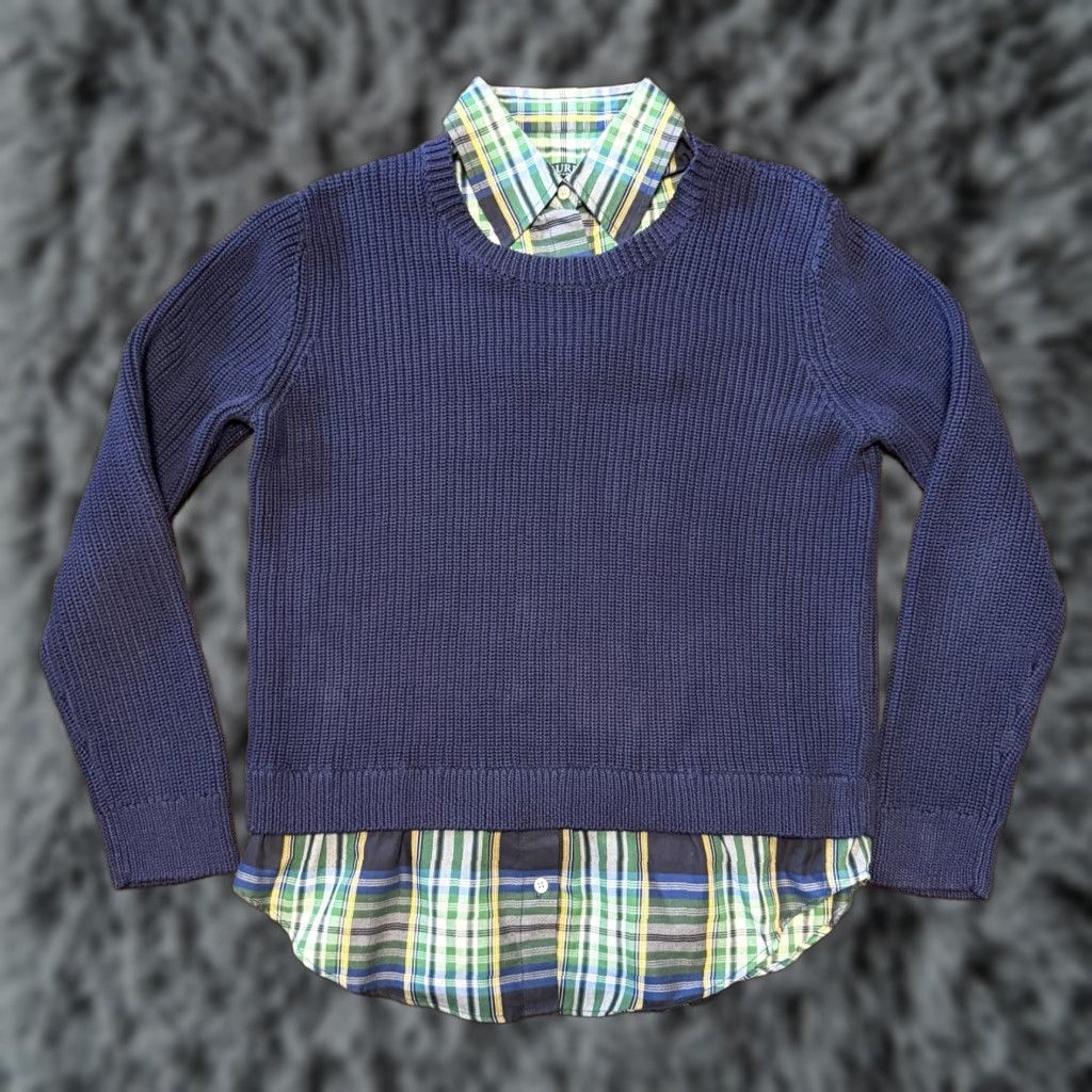Ralph Lauren Lauren Ralph Lauren Layered Sweater Plaid Woman’s Size Large Knit Long Sleeve Size L / US 10 / IT 46 - 1 Thumbnail