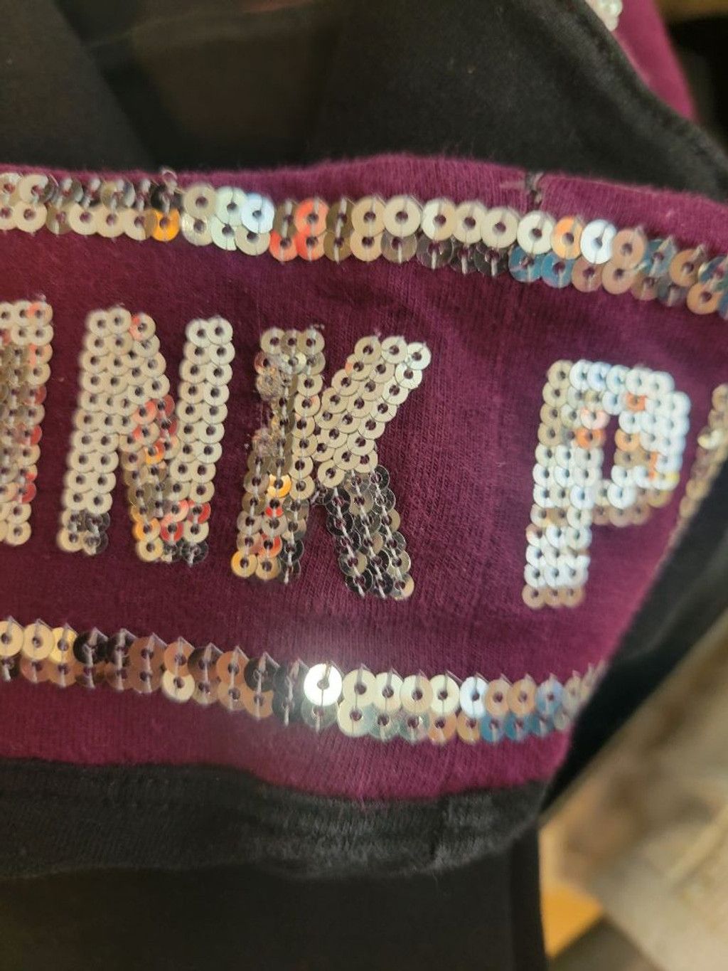 Pink Y2K PINK Victoria's Secret Black Sequin Flared Yoga Pants Size 27" / US 4 / IT 40 - 9 Thumbnail