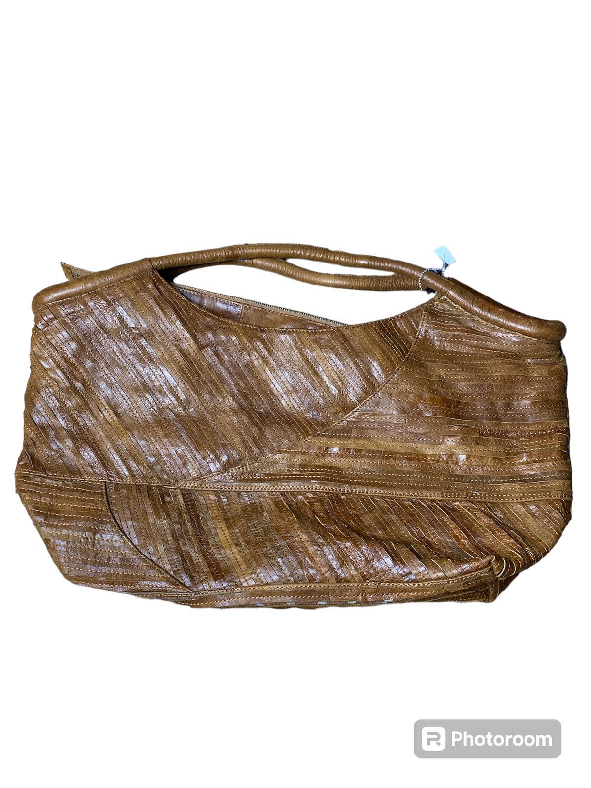 Genuine Leather Brown Goa leather patchwork tote bag Size ONE SIZE - 3 Thumbnail